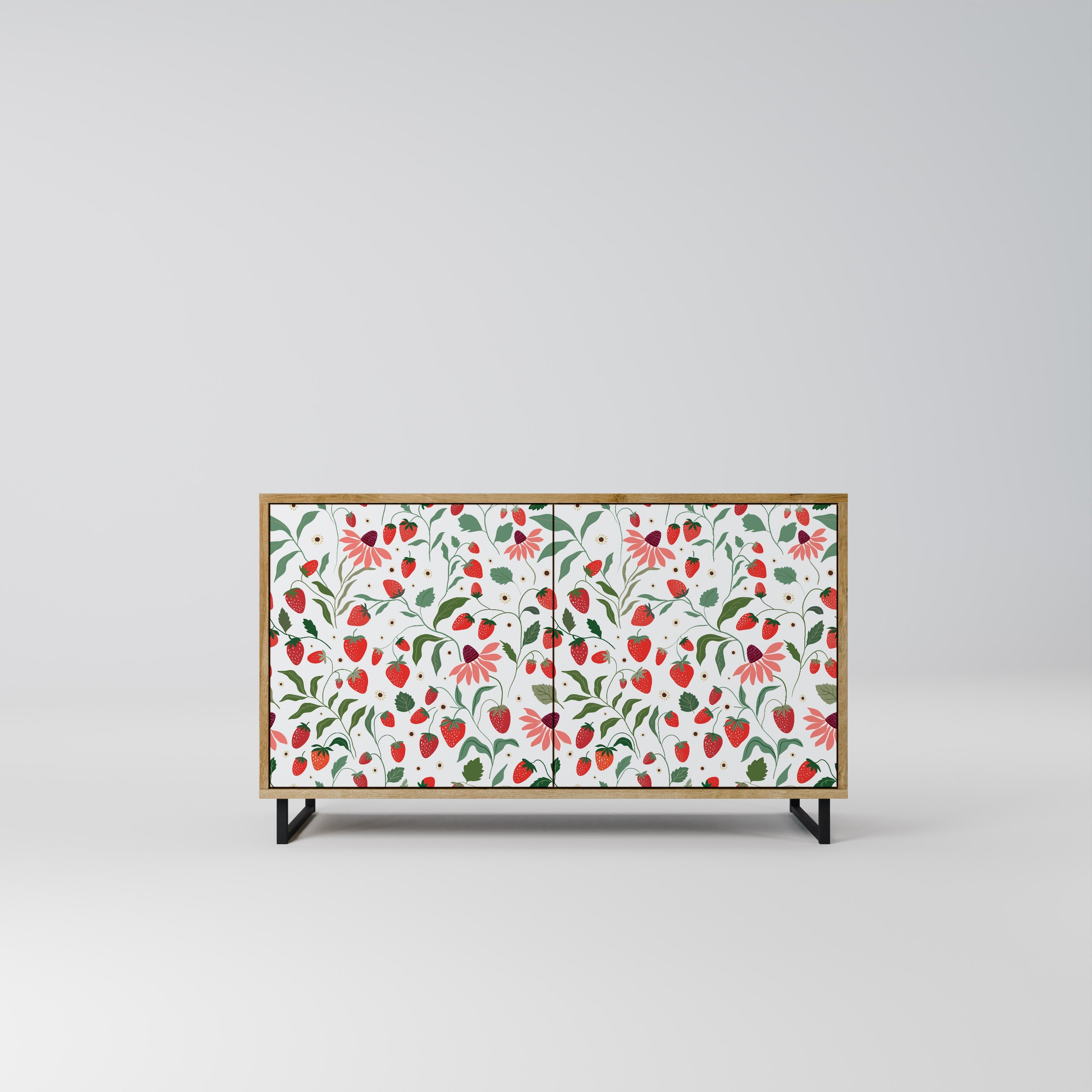 FLOWERS AND STRAWBERRIES Sideboard mit 2 Türen in Eichenoptik