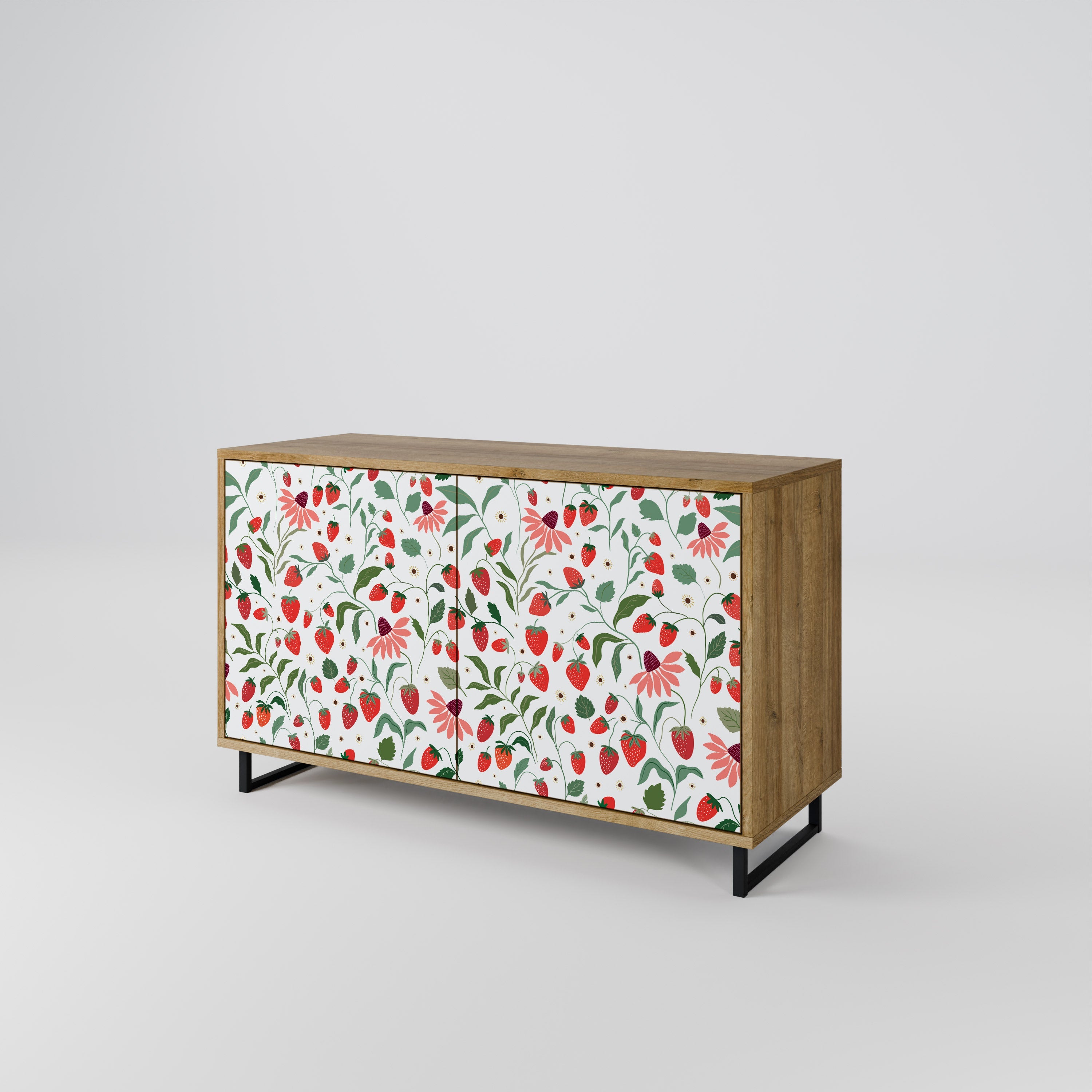 FLOWERS AND STRAWBERRIES Sideboard mit 2 Türen in Eichenoptik