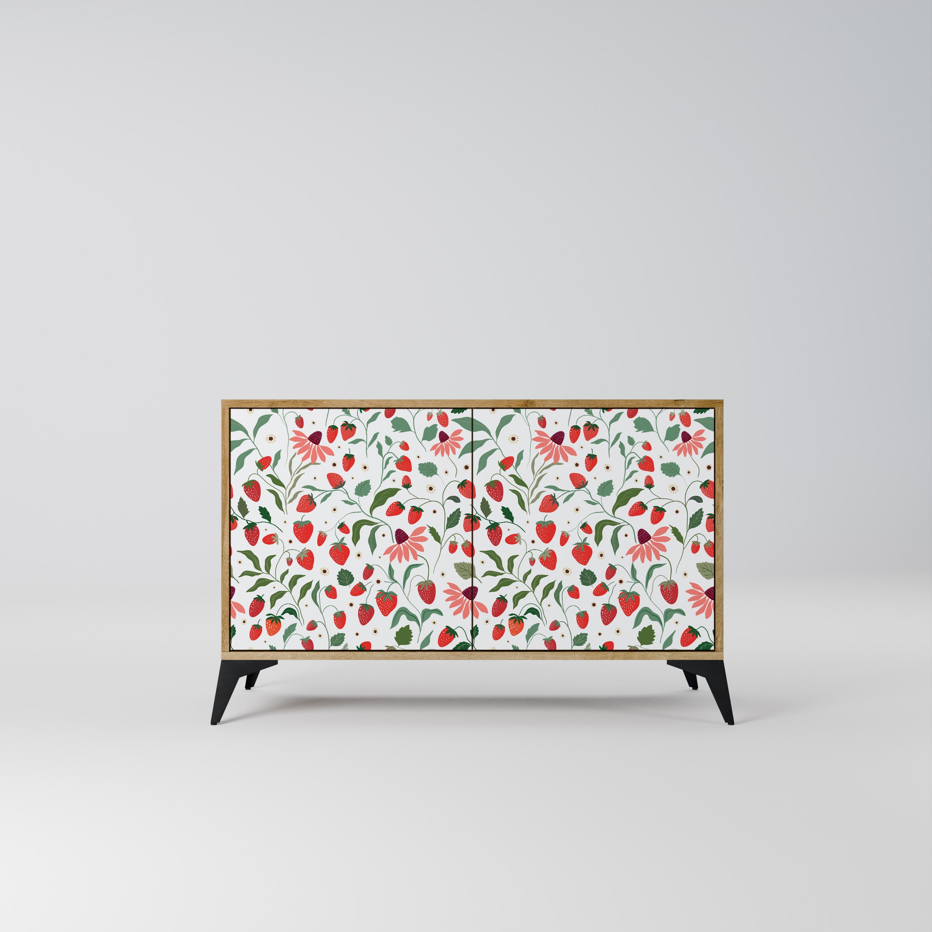 FLOWERS AND STRAWBERRIES Sideboard mit 2 Türen in Eichenoptik
