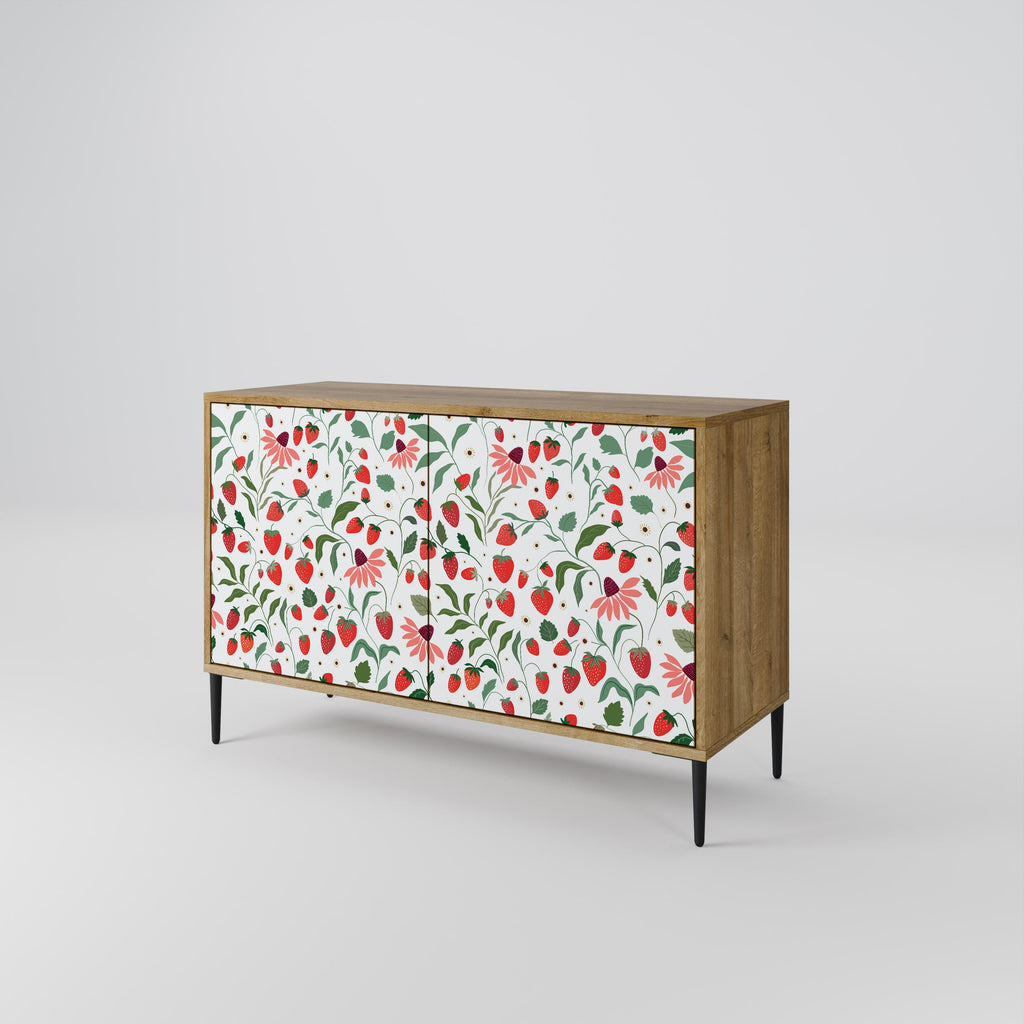 FLOWERS AND STRAWBERRIES Sideboard mit 2 Türen in Eichenoptik