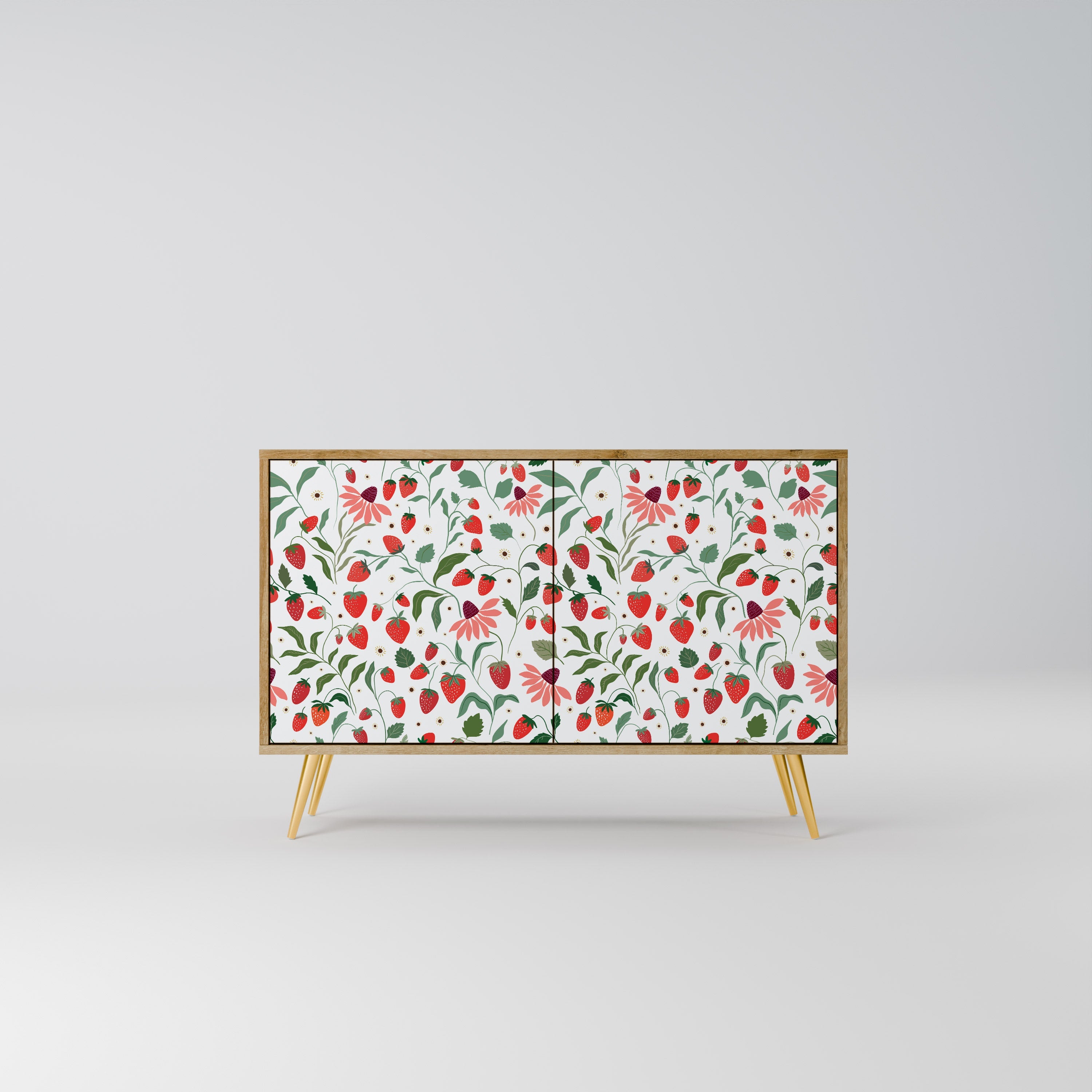 FLOWERS AND STRAWBERRIES Sideboard mit 2 Türen in Eichenoptik