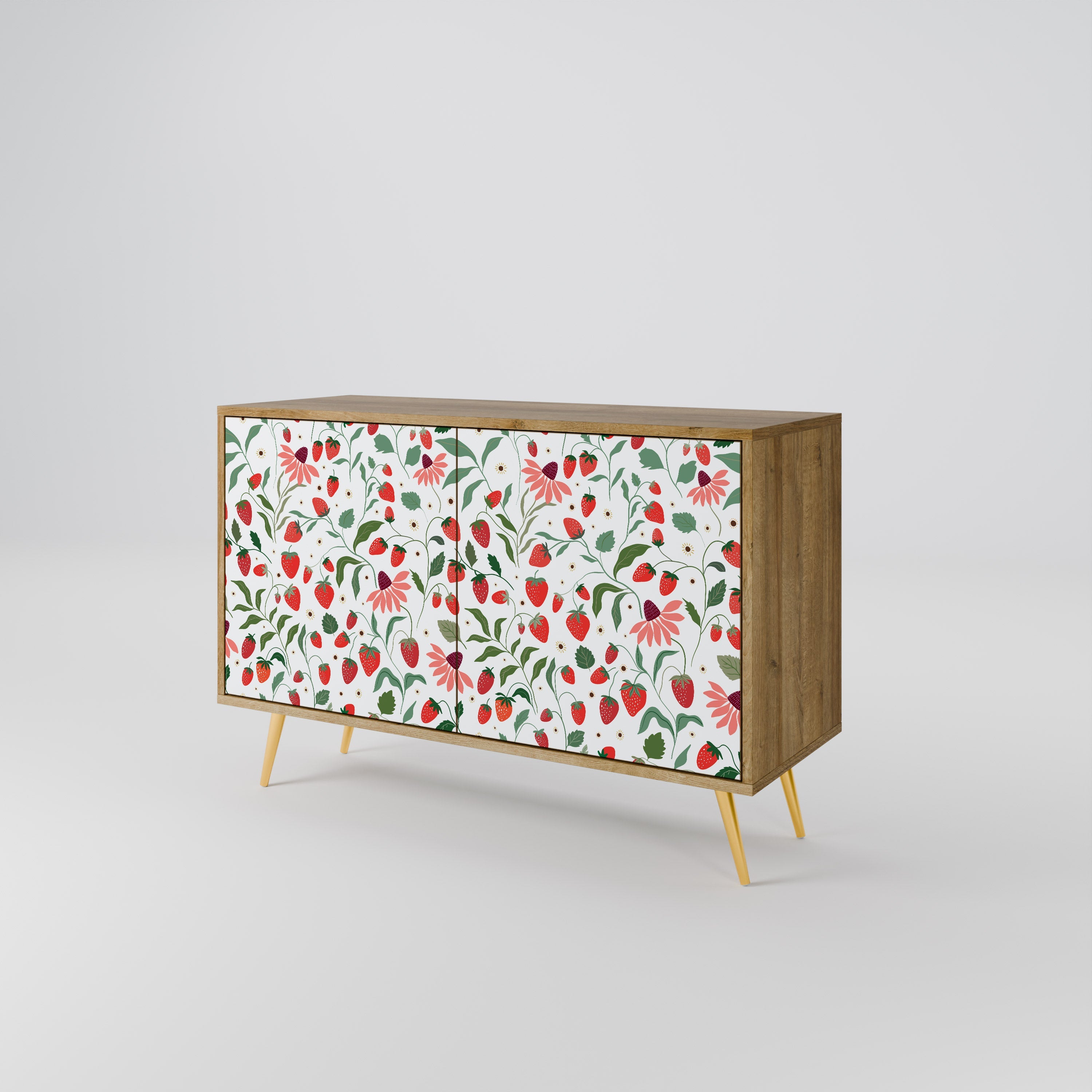 FLOWERS AND STRAWBERRIES Sideboard mit 2 Türen in Eichenoptik