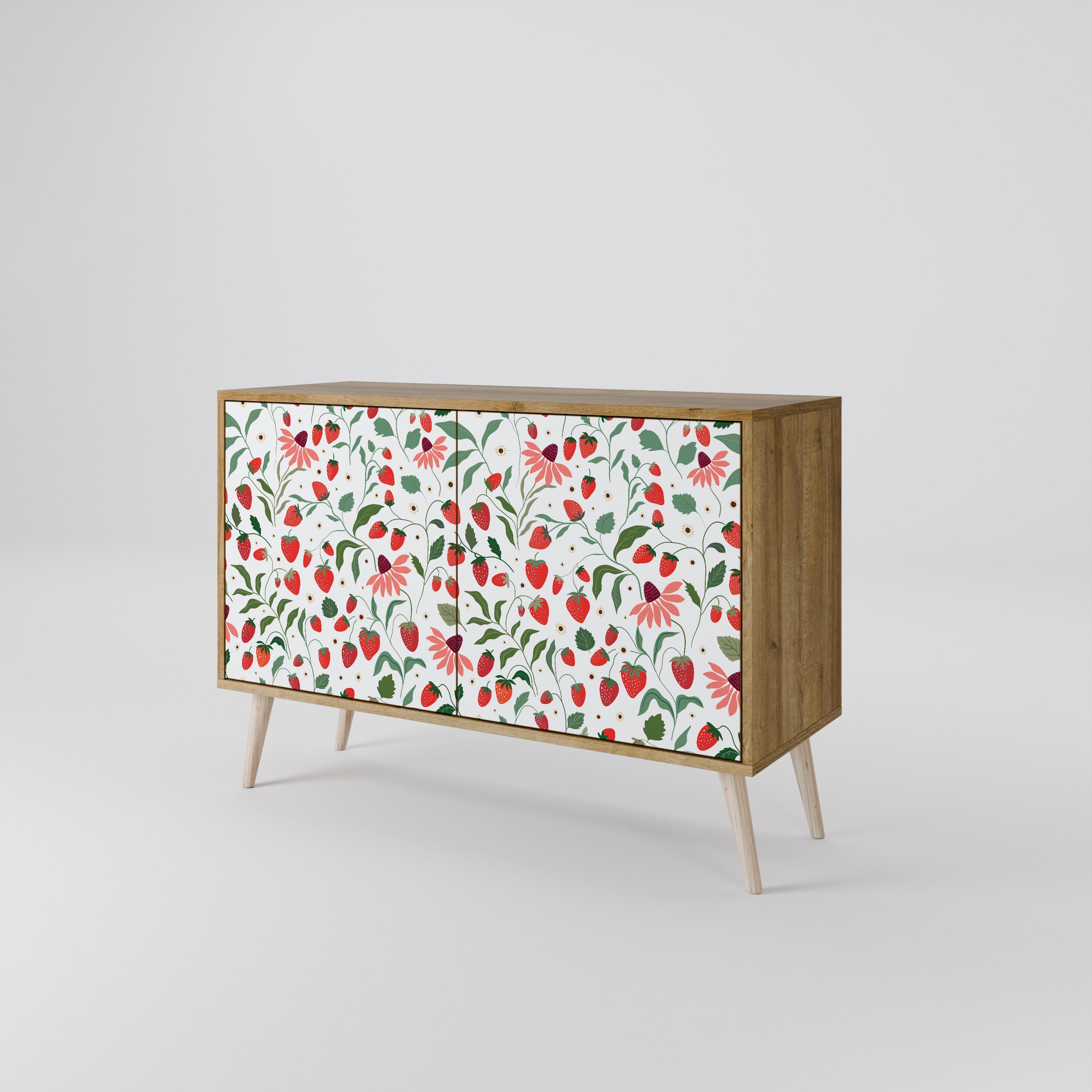 FLOWERS AND STRAWBERRIES Sideboard mit 2 Türen in Eichenoptik