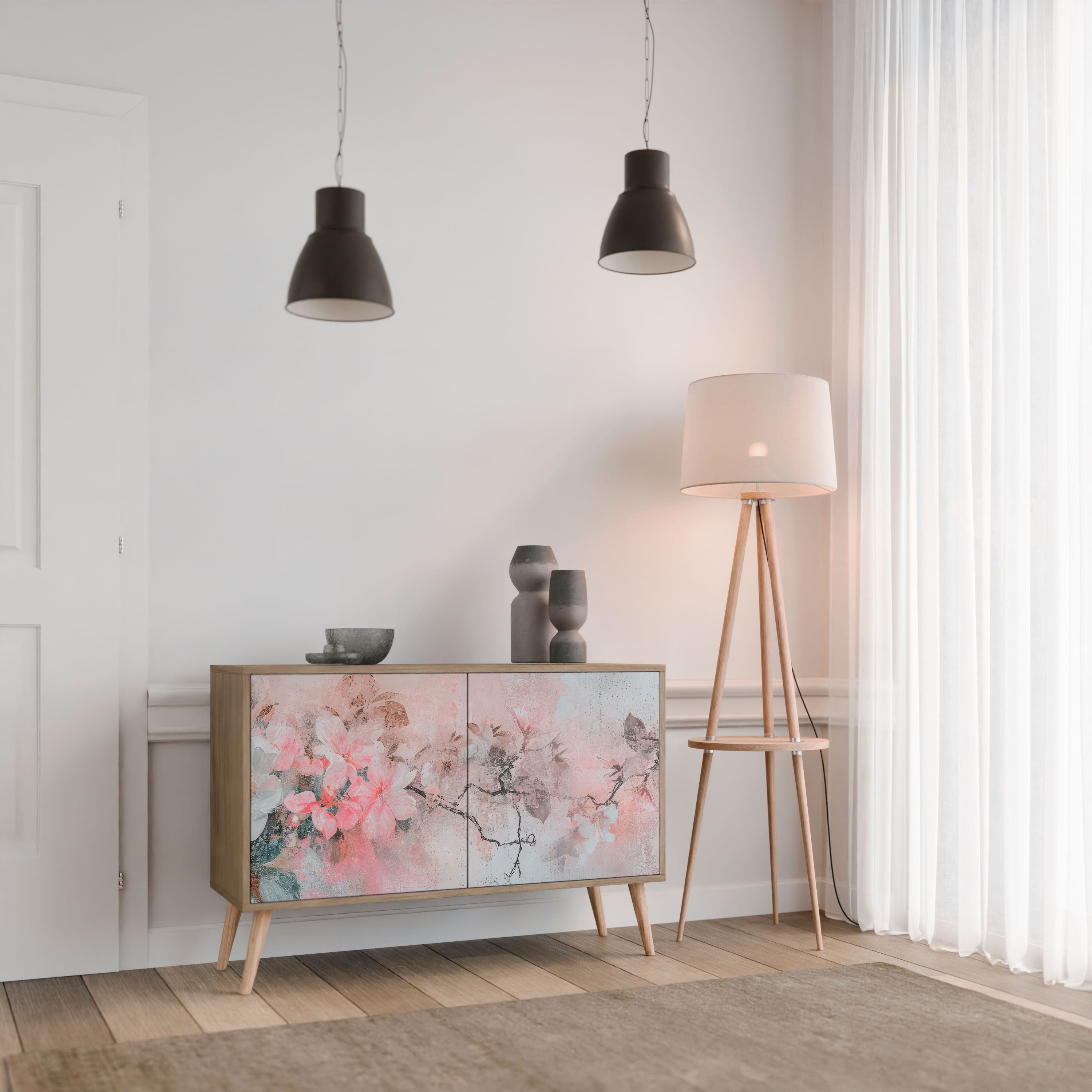 CHERRY BLOSSOM Sideboard mit 2 Türen in Eichenoptik