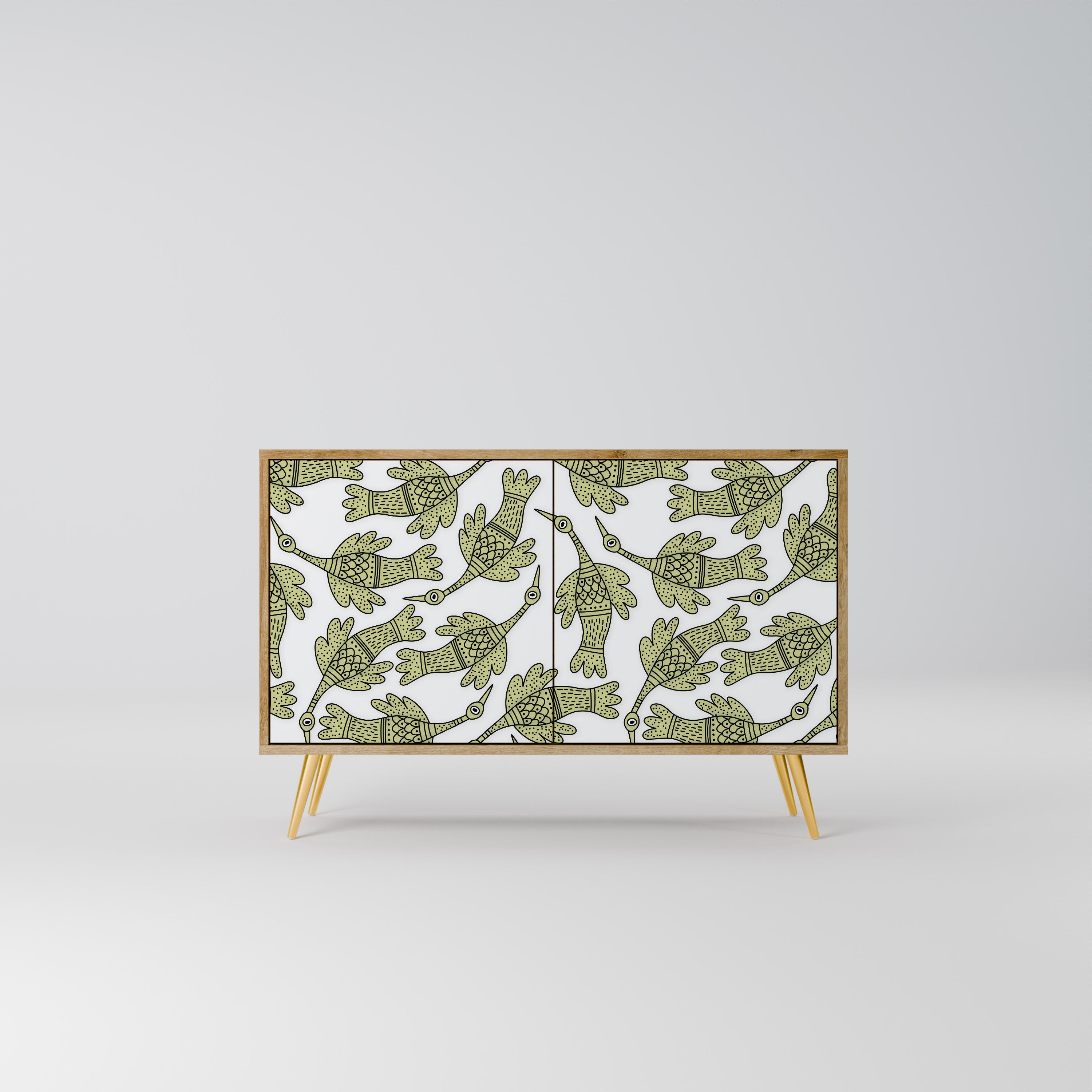 SEEDLING SONGBIRD Sideboard mit 2 Türen in Eichenoptik