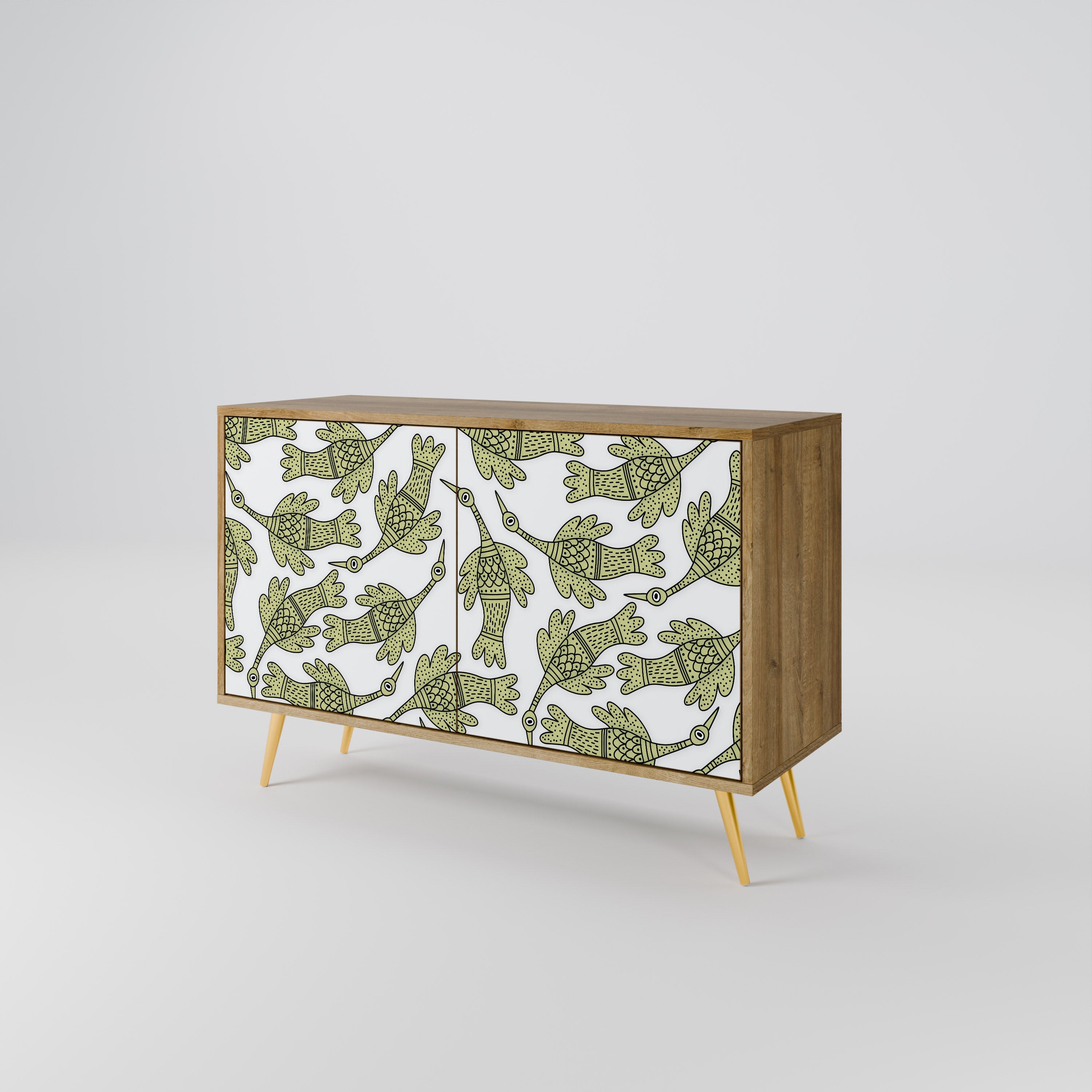 SEEDLING SONGBIRD Sideboard mit 2 Türen in Eichenoptik