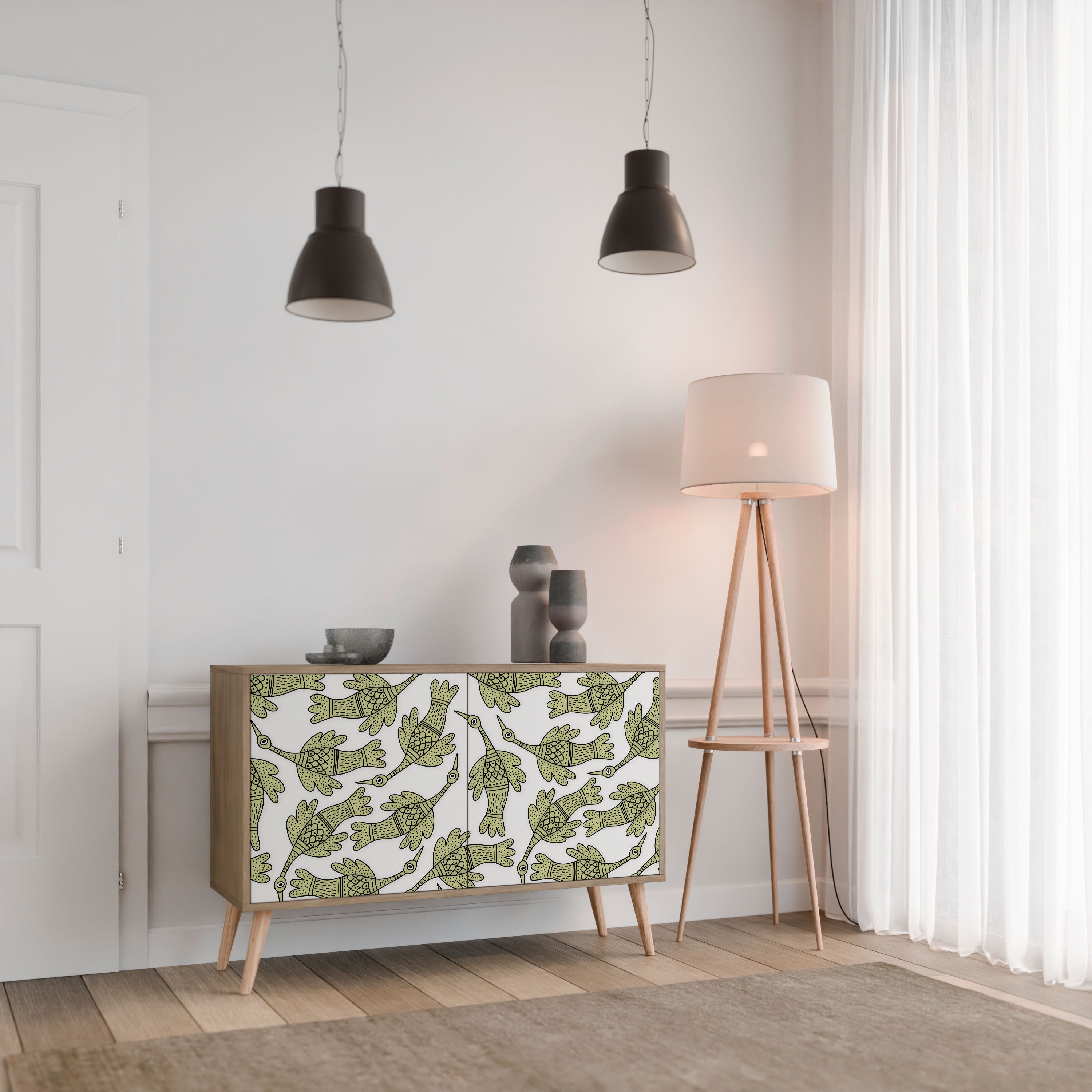 SEEDLING SONGBIRD Sideboard mit 2 Türen in Eichenoptik