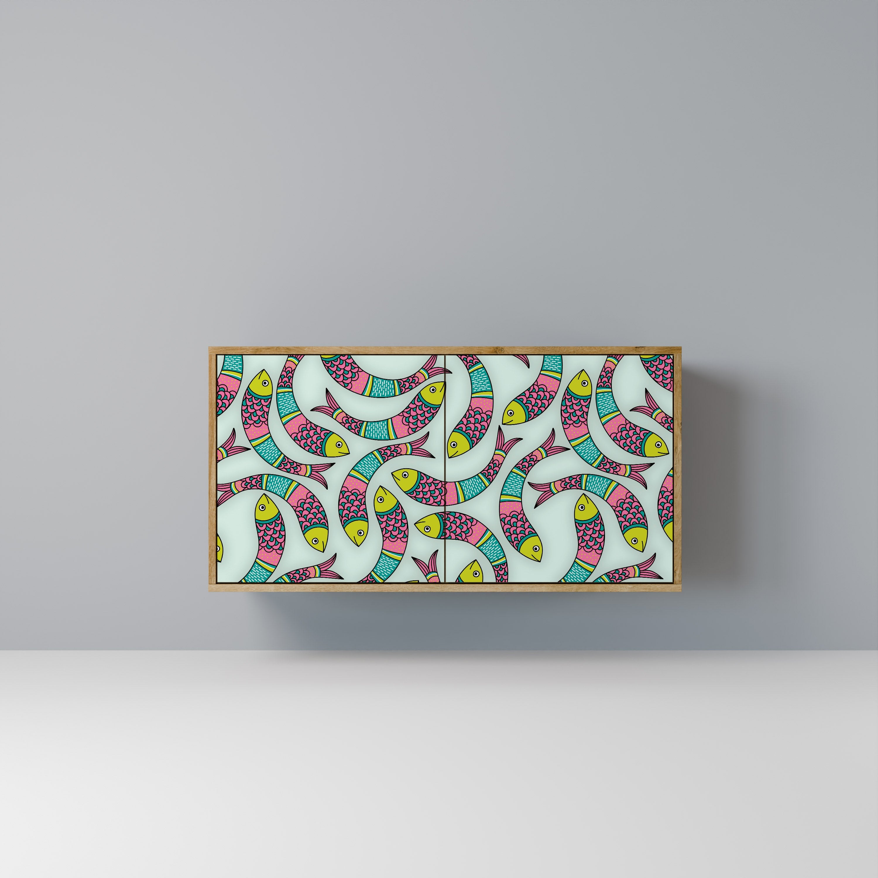 INDIAN FISH Sideboard mit 2 Türen in Eichenoptik