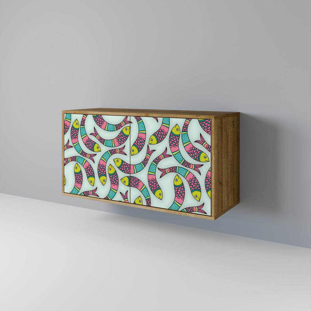 INDIAN FISH Sideboard mit 2 Türen in Eichenoptik