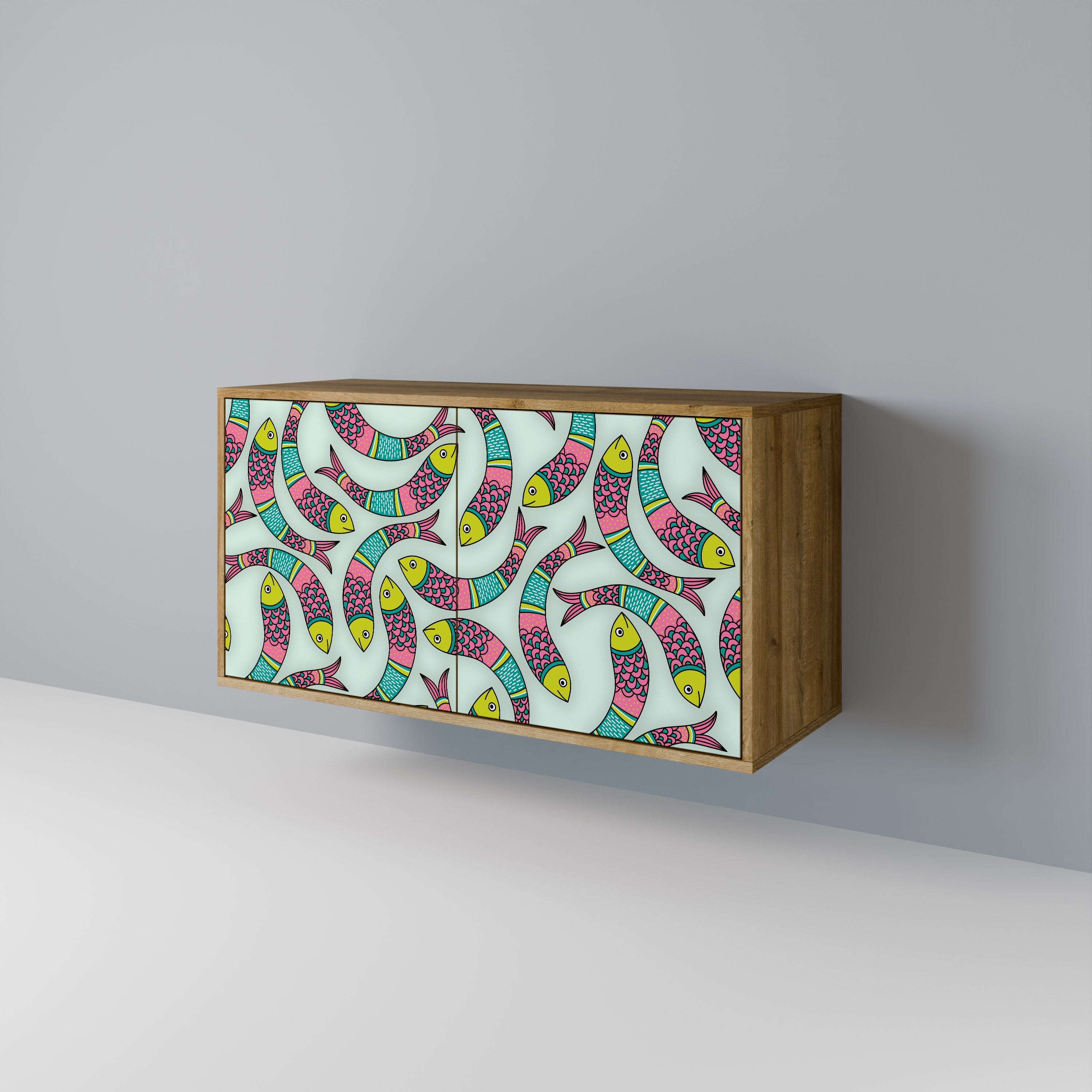 INDIAN FISH Sideboard mit 2 Türen in Eichenoptik