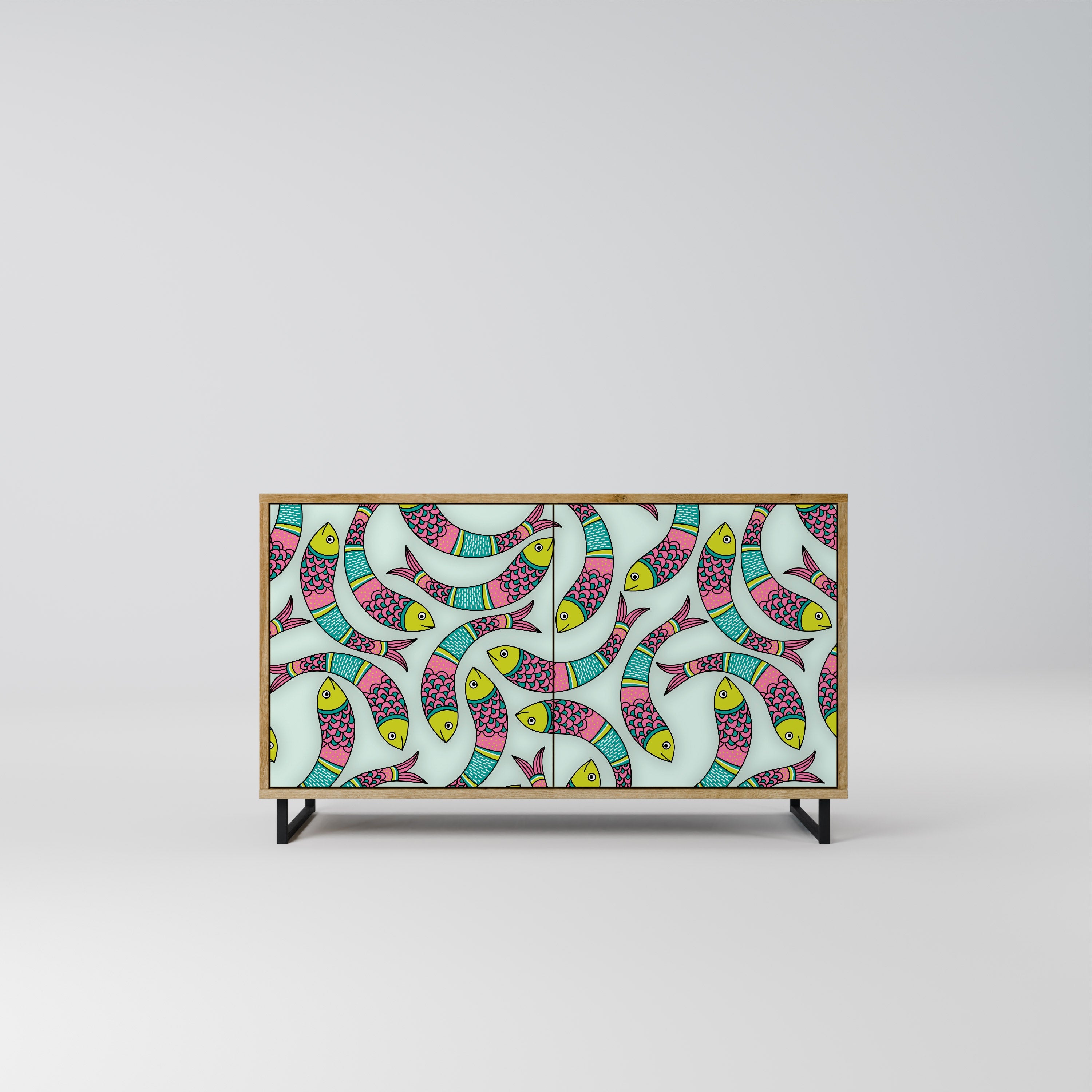 INDIAN FISH Sideboard mit 2 Türen in Eichenoptik