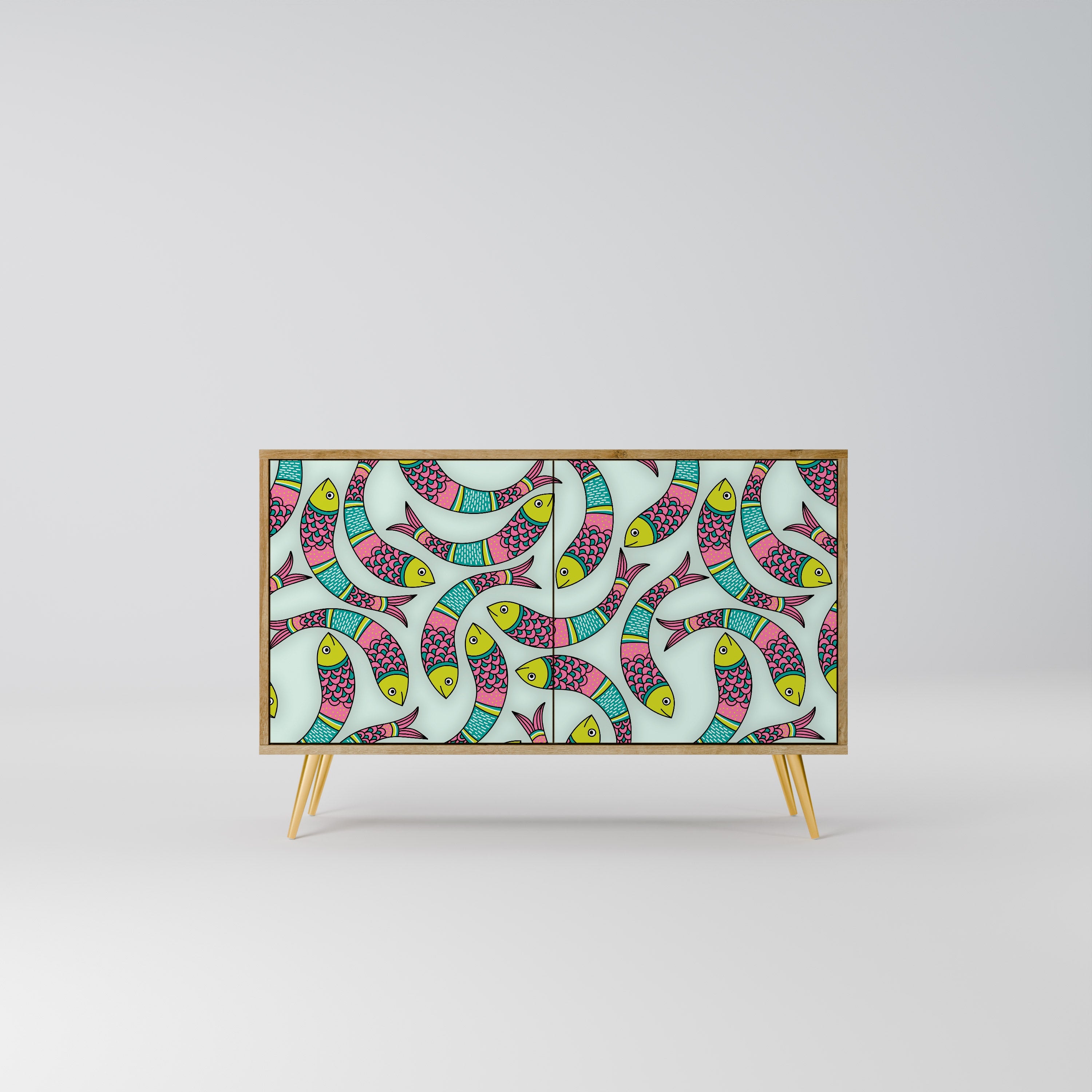 INDIAN FISH Sideboard mit 2 Türen in Eichenoptik