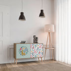 COLORFUL ALPACAS Sideboard mit 2 Türen in Eiche-Optik