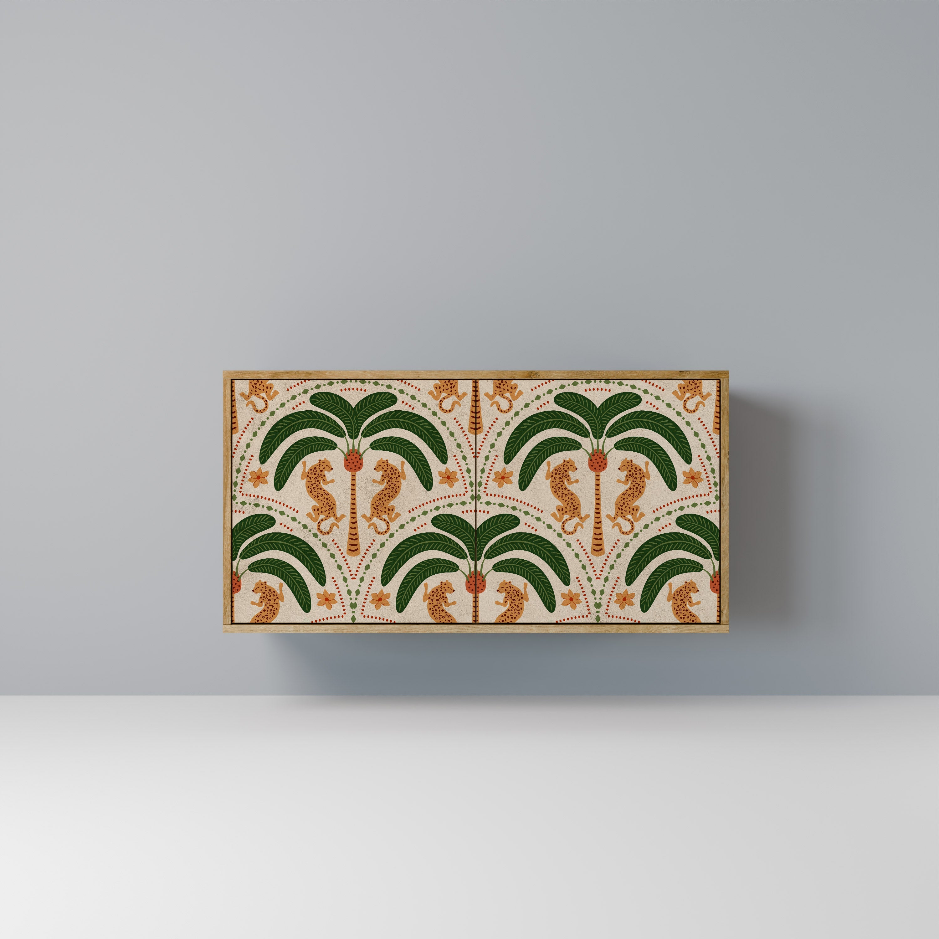 DANCING PREDATORS Sideboard mit 2 Türen in Eichenoptik