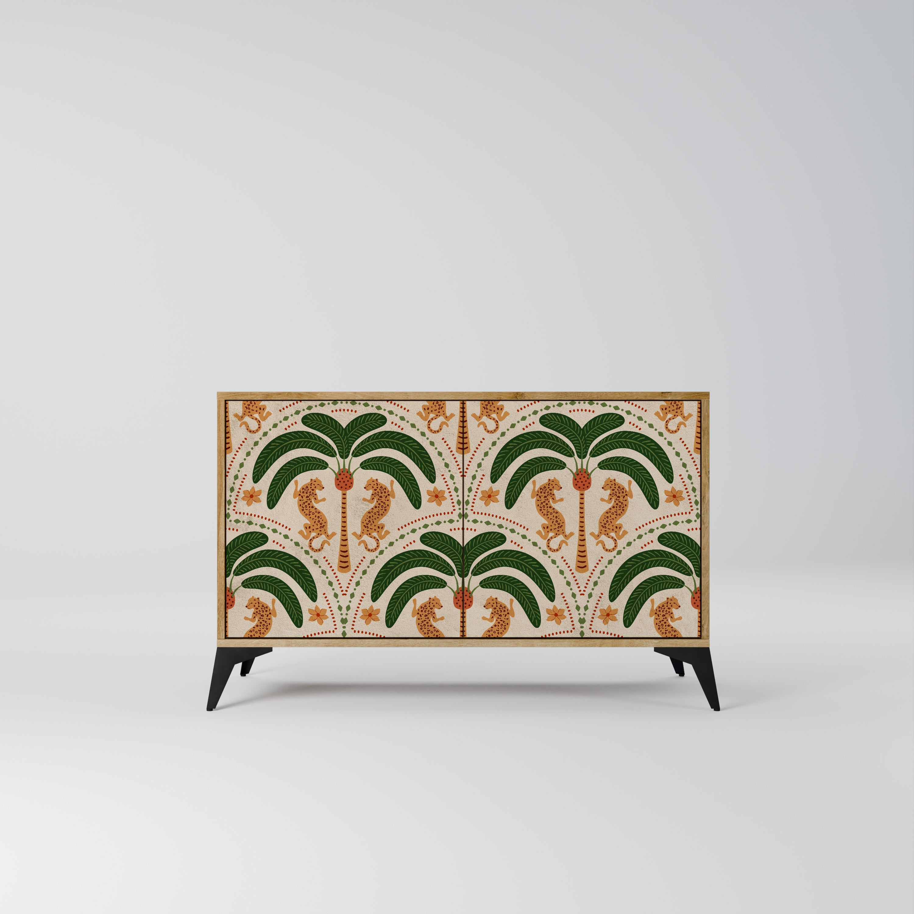 DANCING PREDATORS Sideboard mit 2 Türen in Eichenoptik