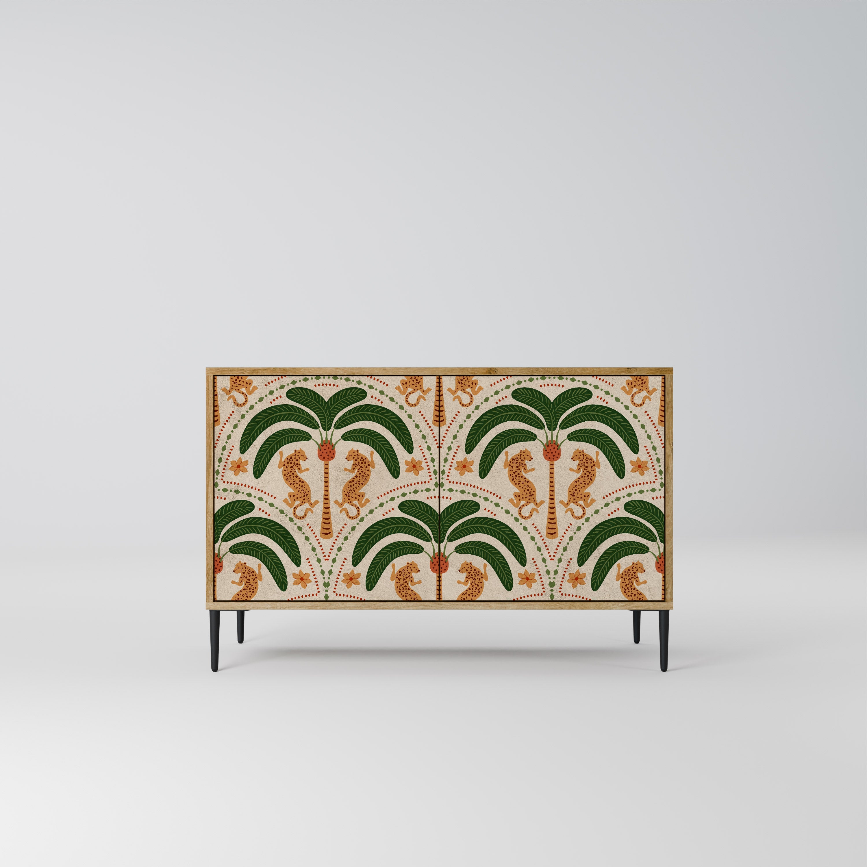 DANCING PREDATORS Sideboard mit 2 Türen in Eichenoptik