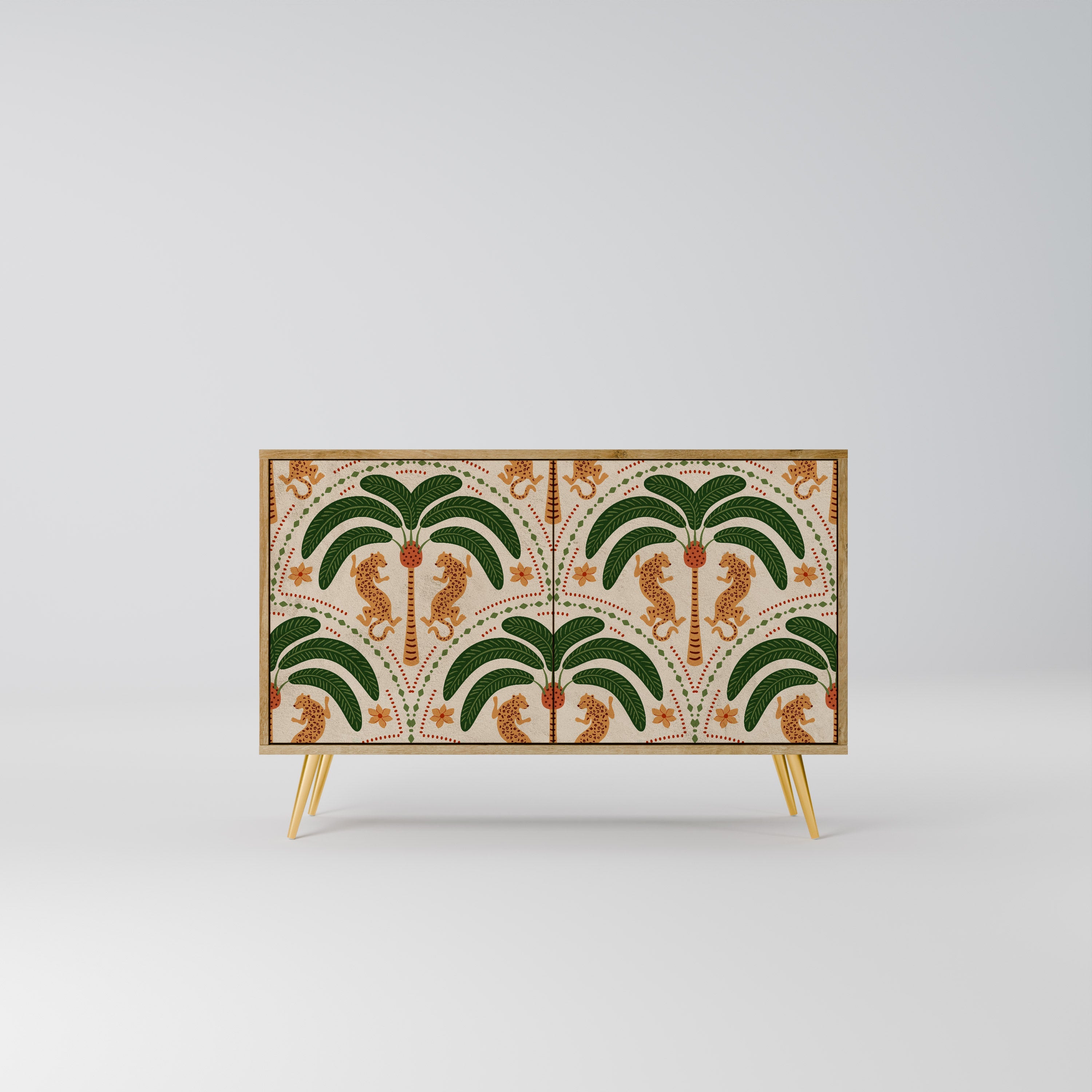 DANCING PREDATORS Sideboard mit 2 Türen in Eichenoptik