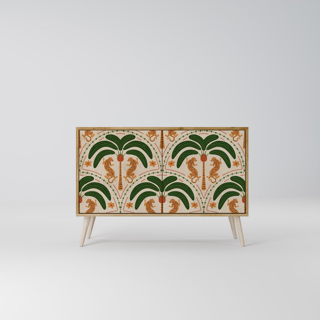 DANCING PREDATORS Sideboard mit 2 Türen in Eichenoptik