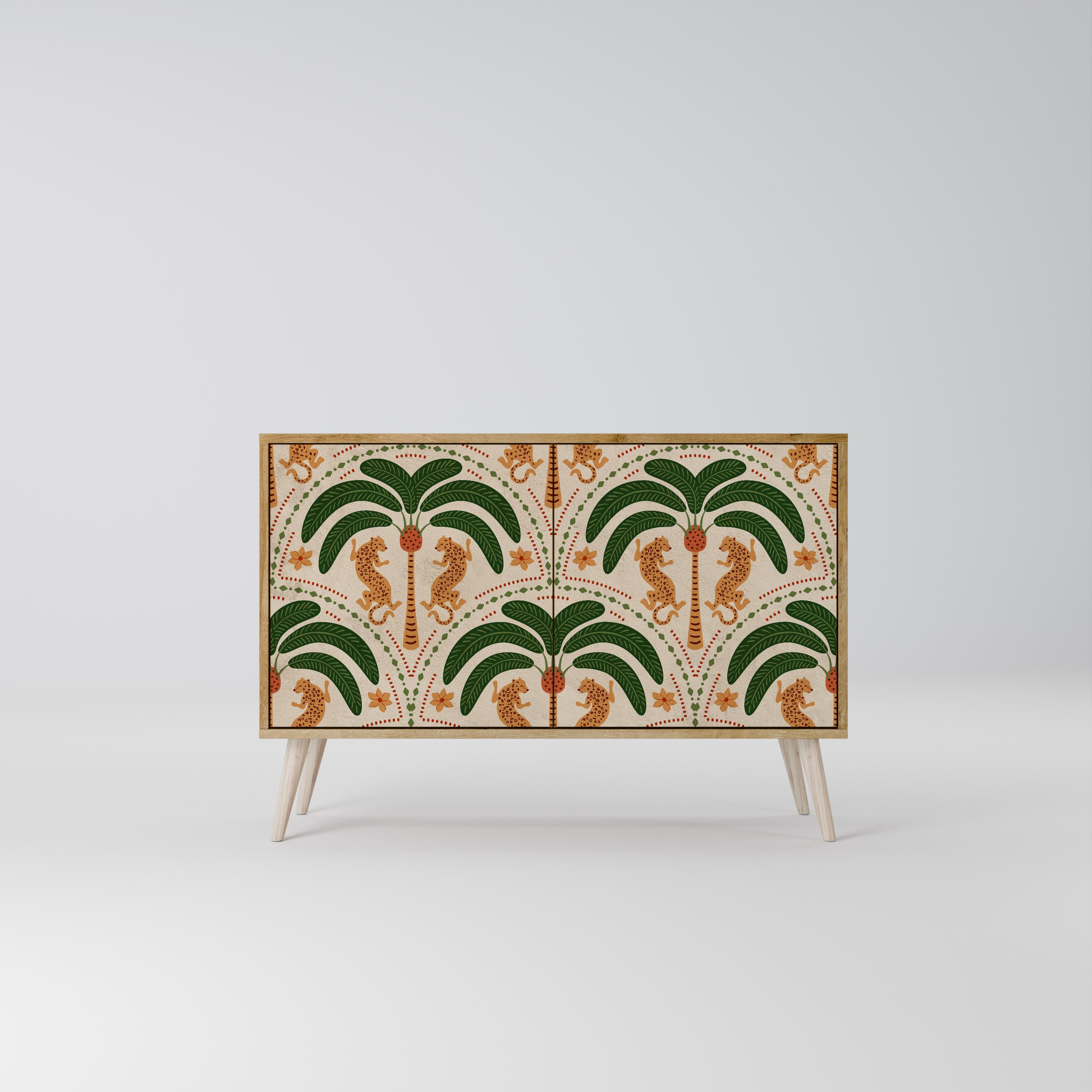 DANCING PREDATORS Sideboard mit 2 Türen in Eichenoptik