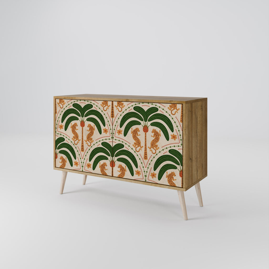 DANCING PREDATORS Sideboard mit 2 Türen in Eichenoptik