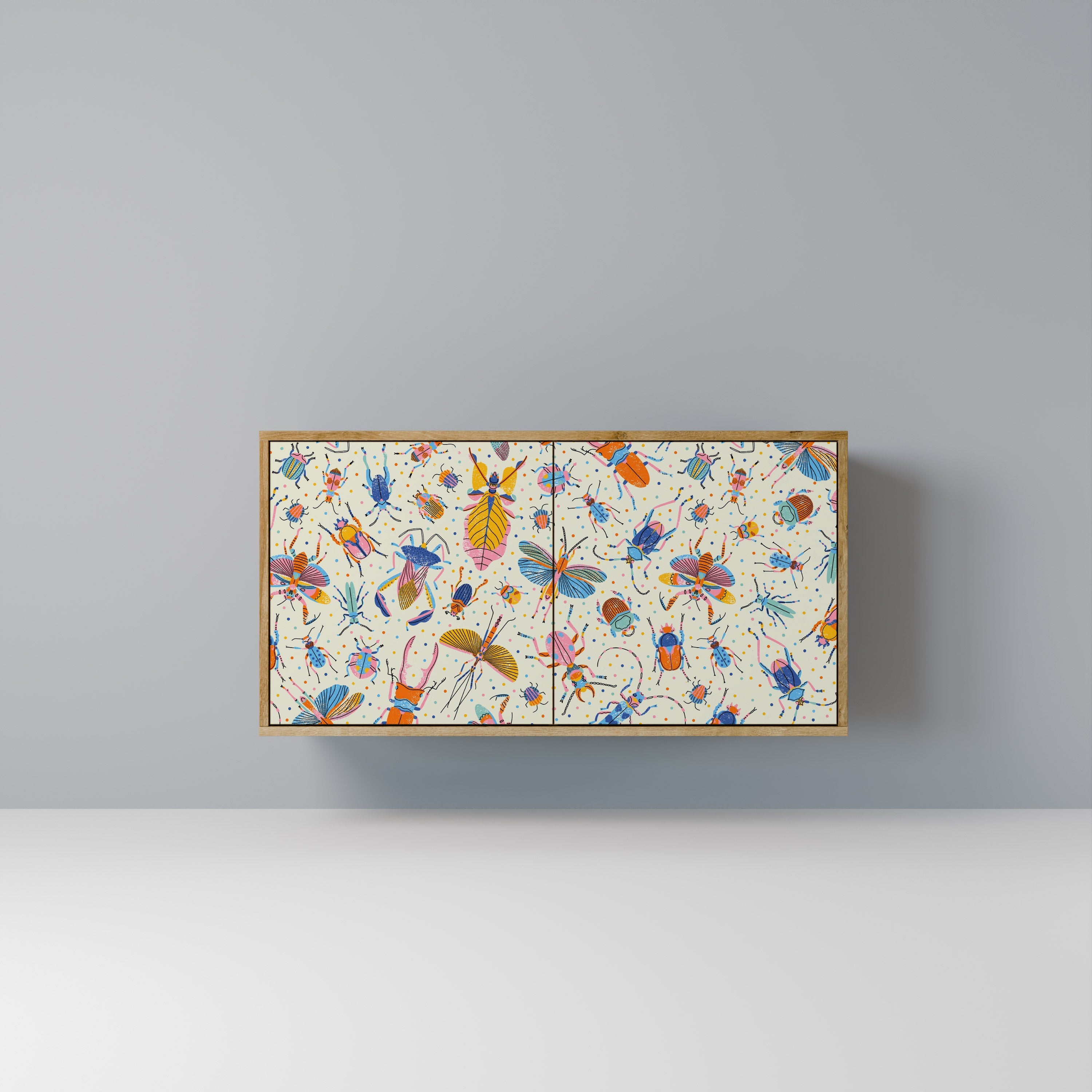 COLORFUL INSECTS 2-türiges Sideboard in Eichenoptik