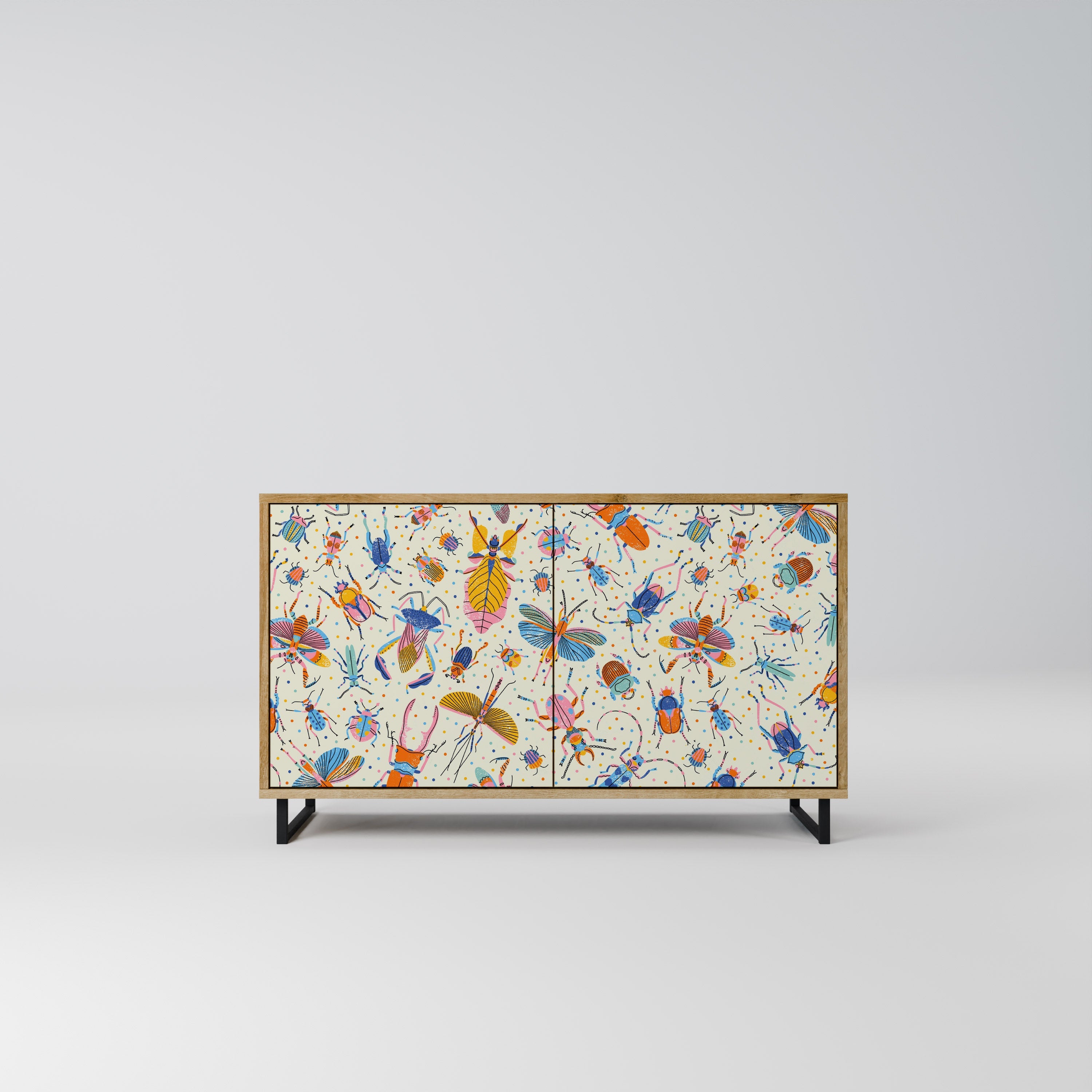 COLORFUL INSECTS 2-türiges Sideboard in Eichenoptik