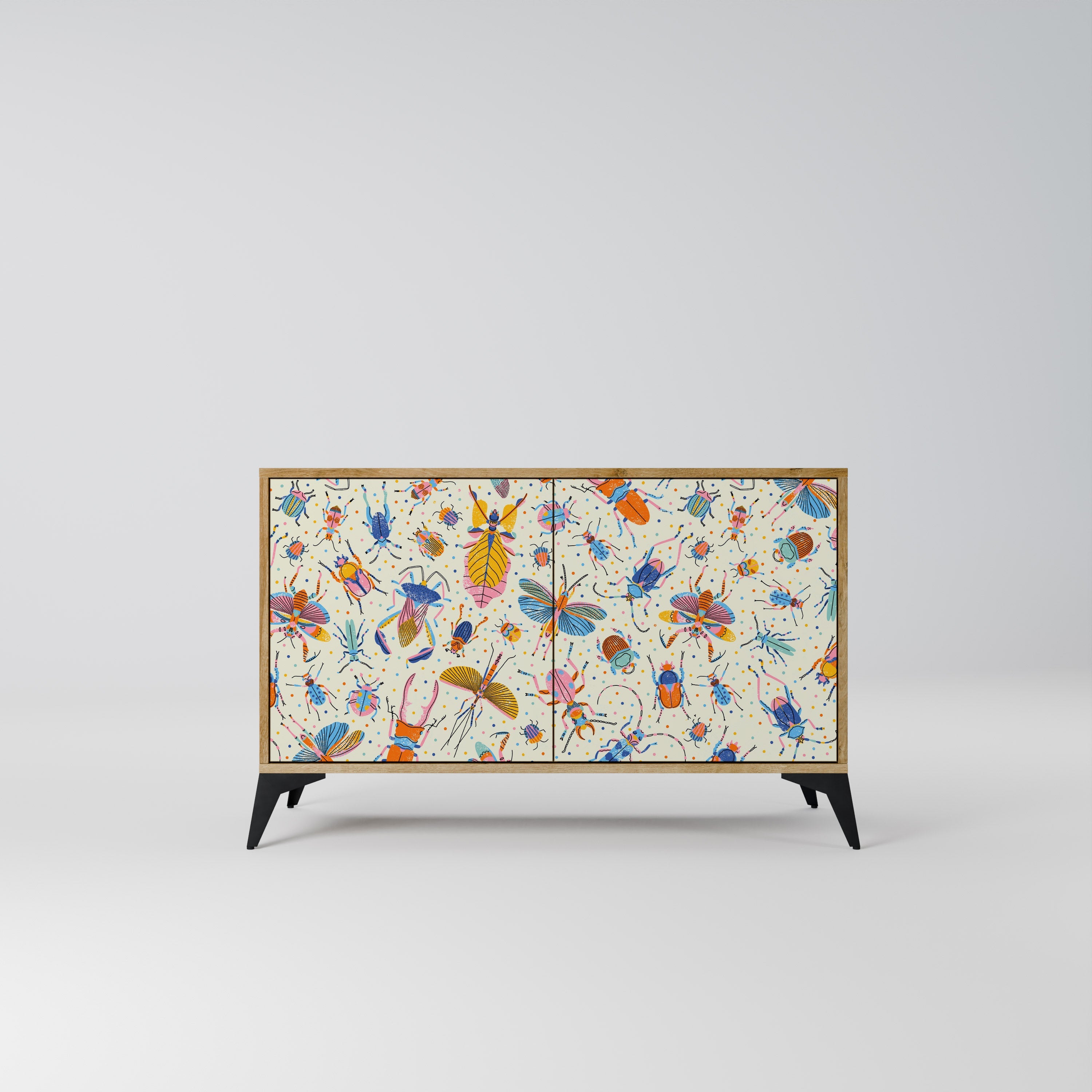 COLORFUL INSECTS 2-türiges Sideboard in Eichenoptik