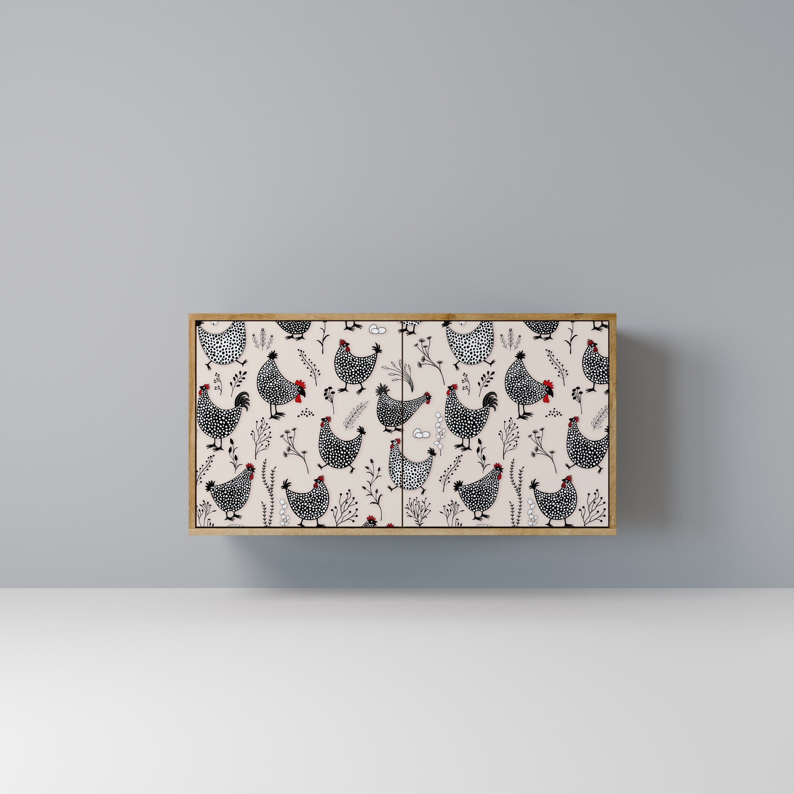 HAPPY HENS Sideboard mit 2 Türen in Eichenoptik