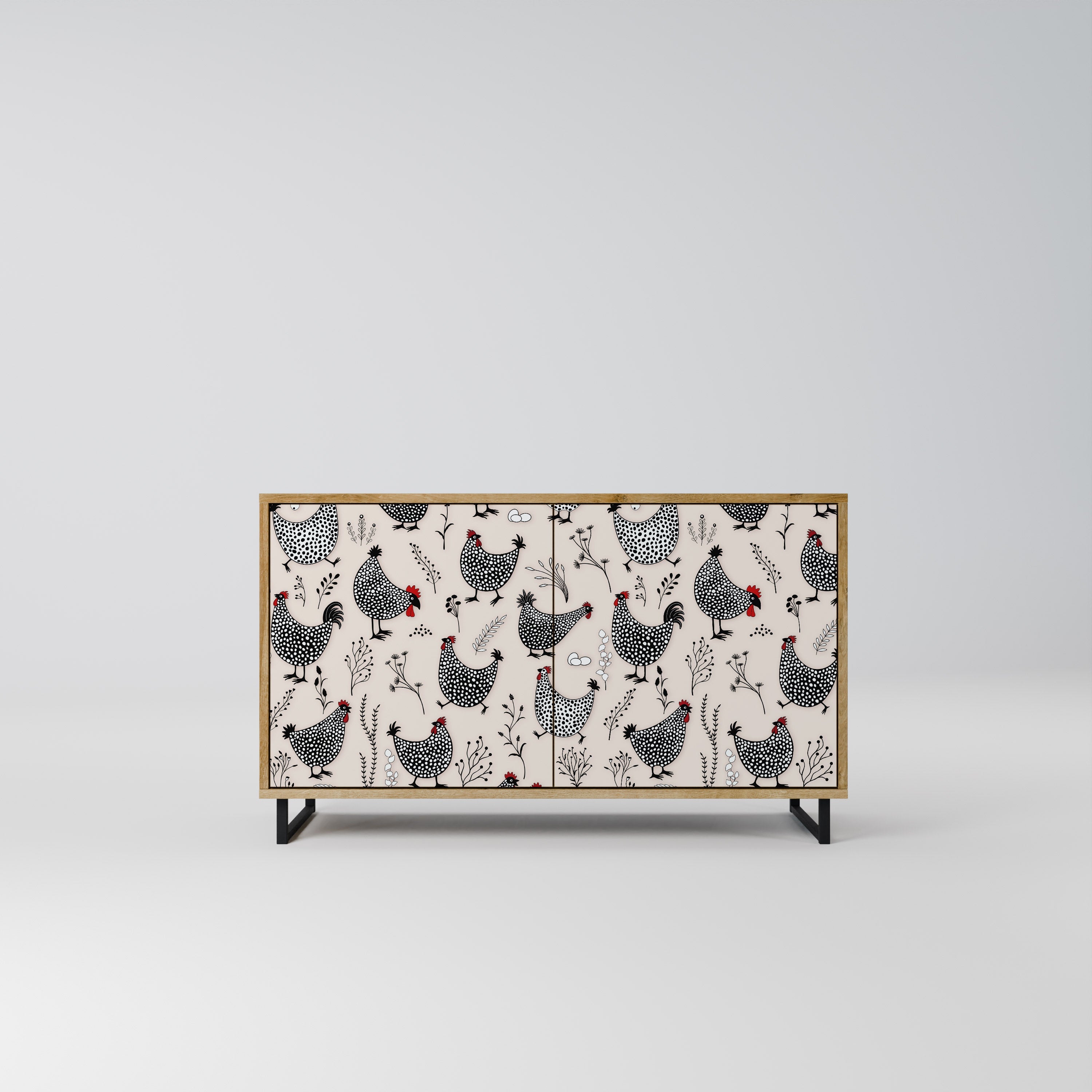 HAPPY HENS Sideboard mit 2 Türen in Eichenoptik