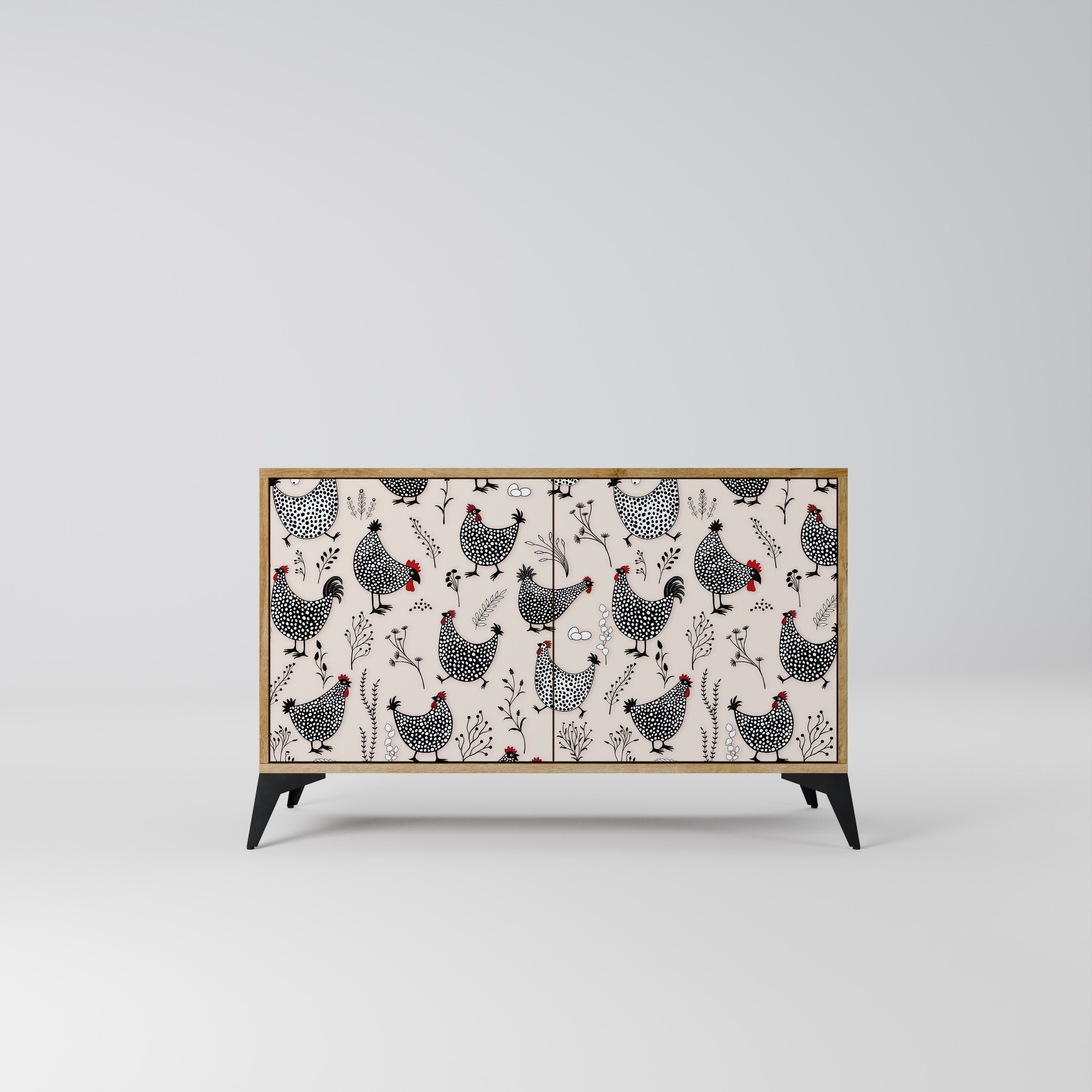 HAPPY HENS Sideboard mit 2 Türen in Eichenoptik