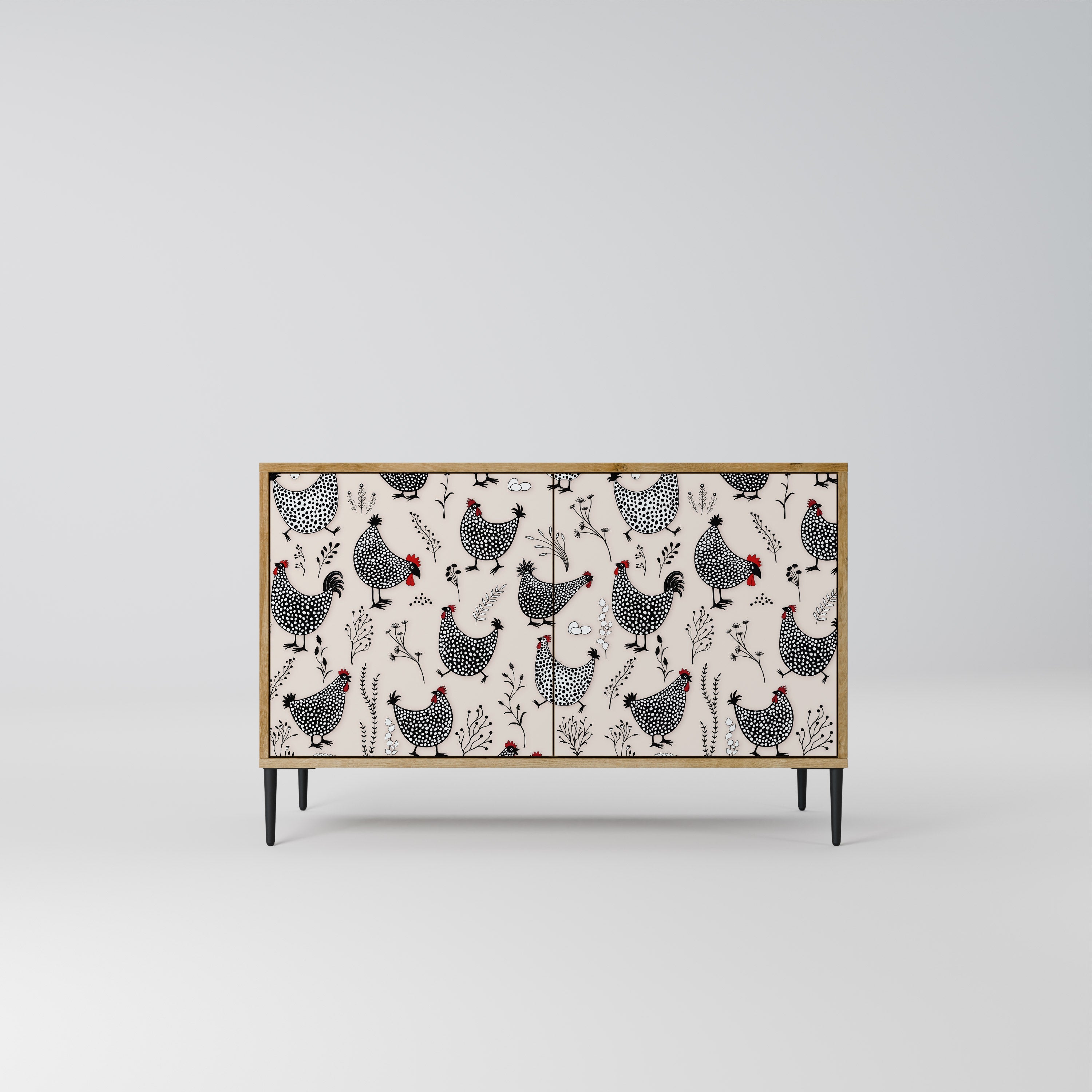 HAPPY HENS Sideboard mit 2 Türen in Eichenoptik