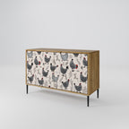 HAPPY HENS 2-Door Sideboard in Oak Effect