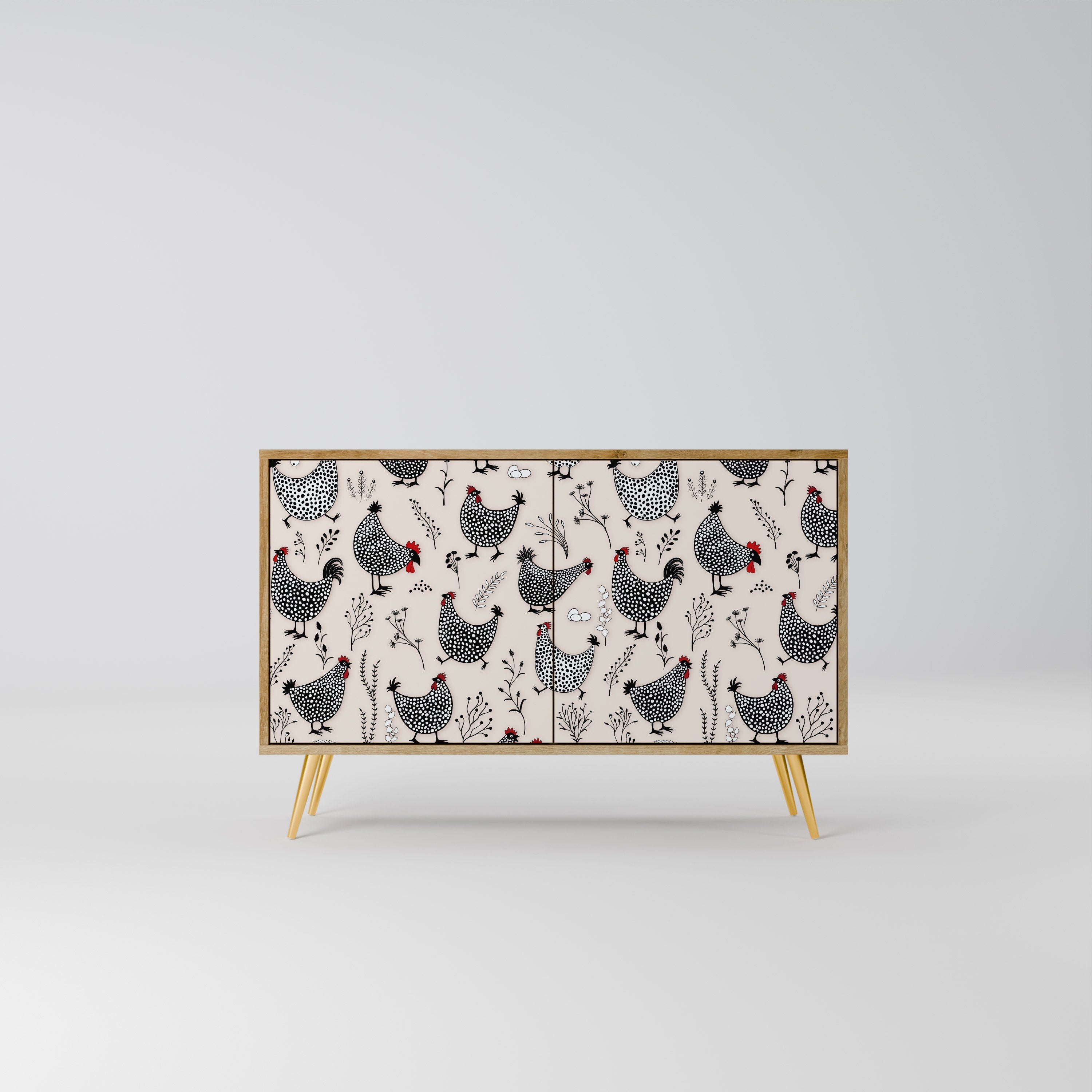 HAPPY HENS Sideboard mit 2 Türen in Eichenoptik