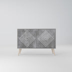 POLYGONAL ARTISTRY 2-Door Sideboard in Grey Finish