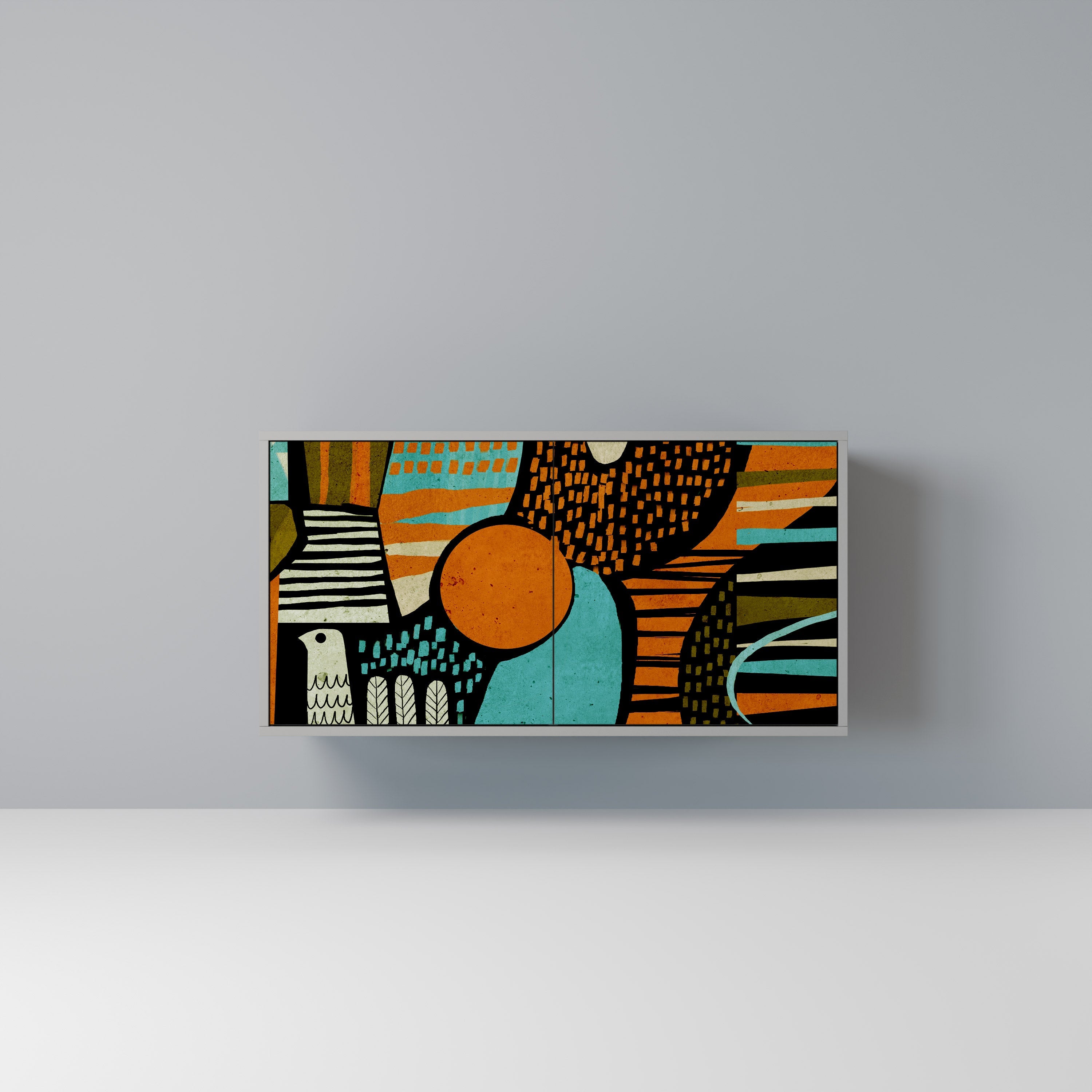 GEODE GLIMMER Sideboard mit 2 Türen in Grau