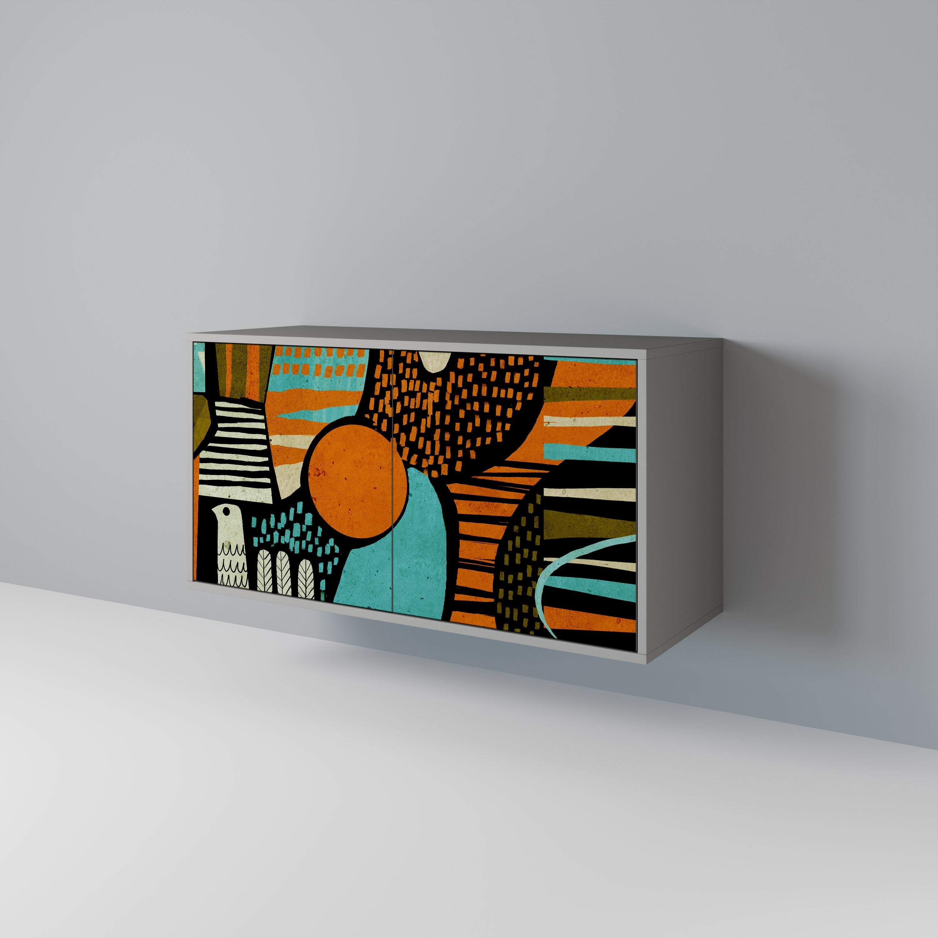 GEODE GLIMMER Sideboard mit 2 Türen in grauem Finish