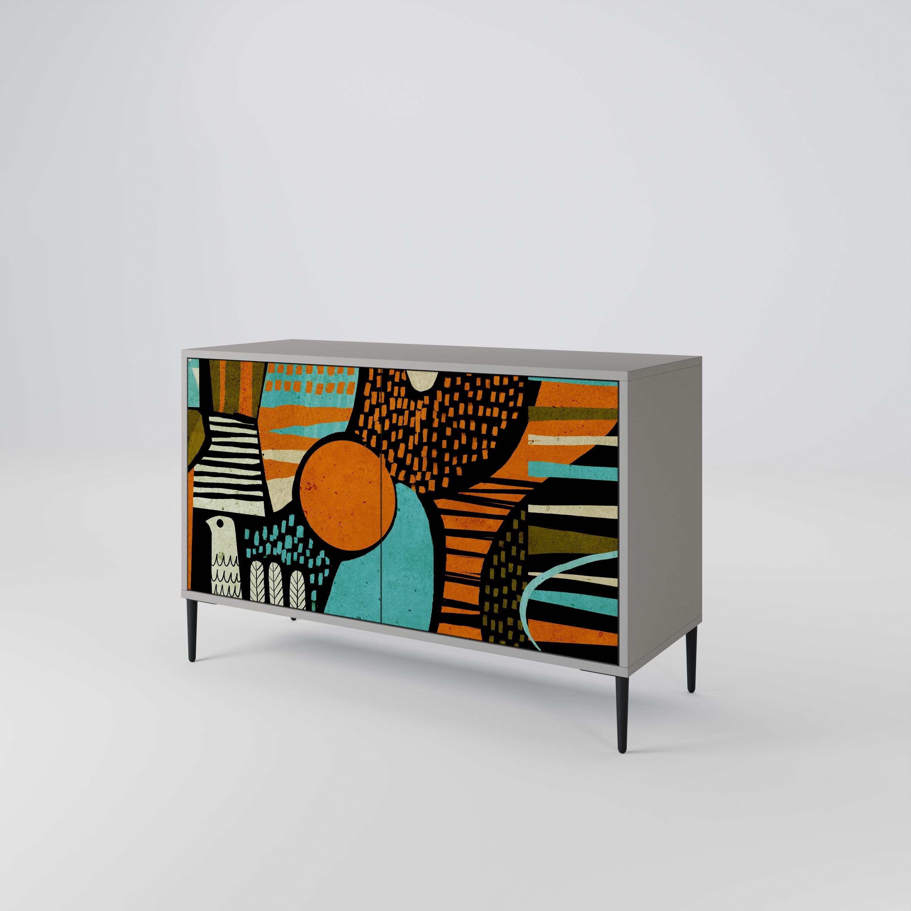 GEODE GLIMMER Sideboard mit 2 Türen in grauem Finish