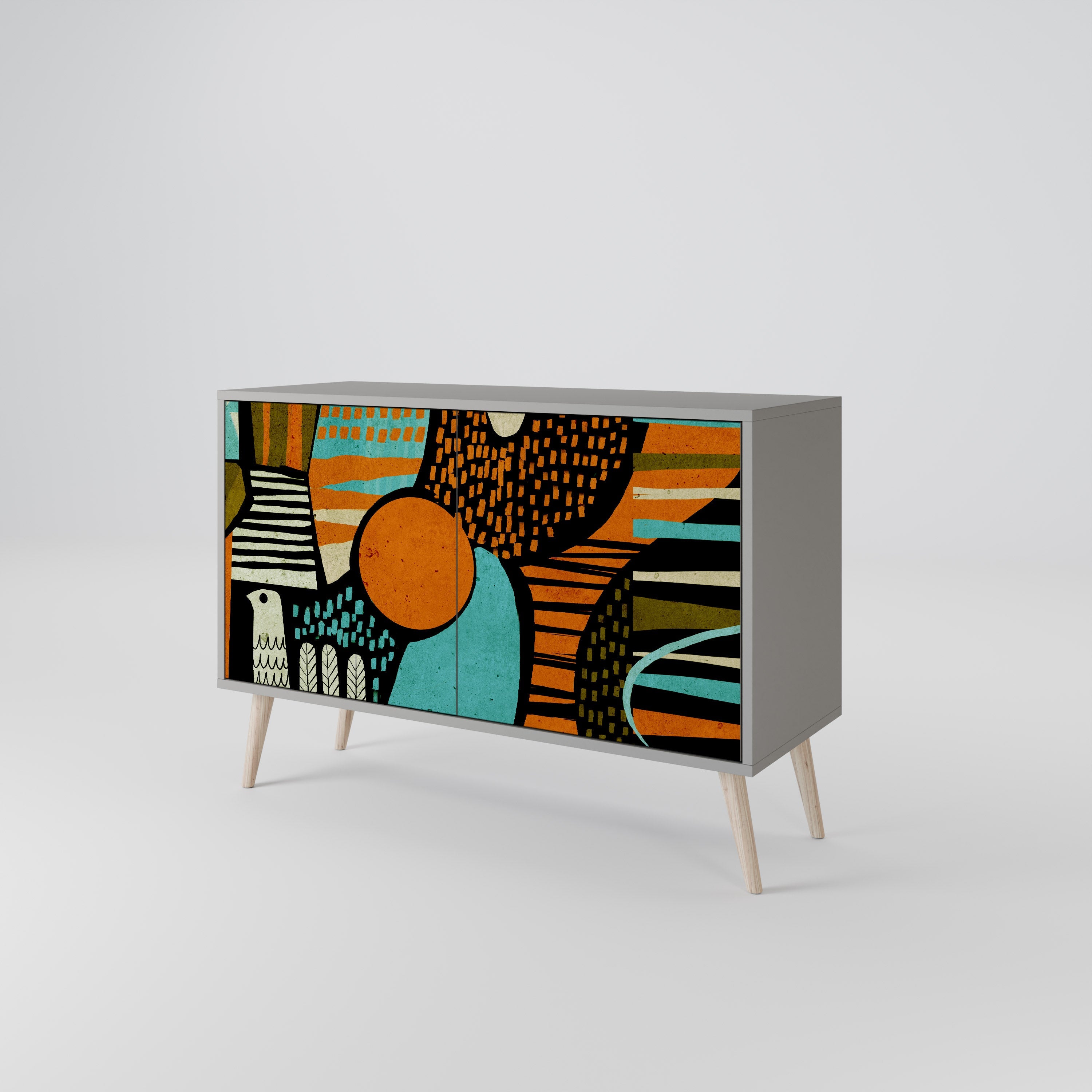 GEODE GLIMMER Sideboard mit 2 Türen in grauem Finish