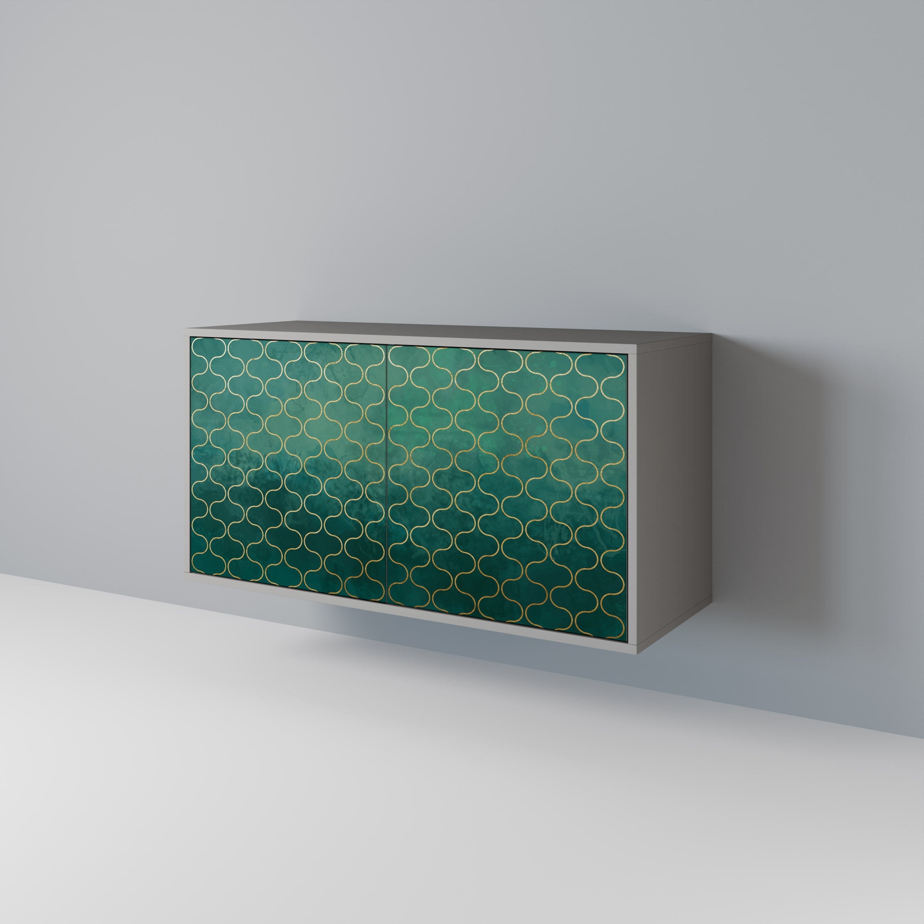 TESSELATED GREENERY Sideboard mit 2 Türen in grauer Ausführung