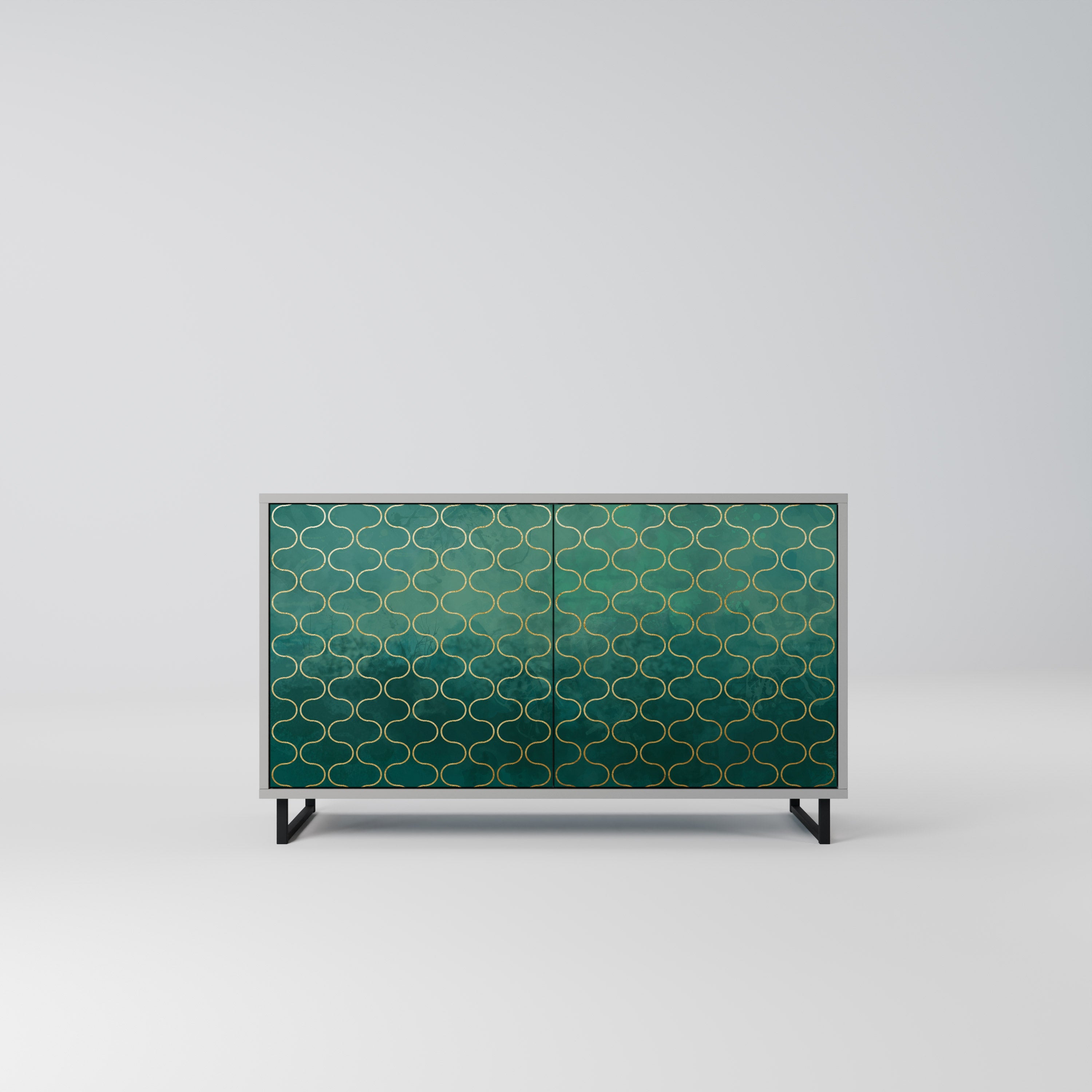 TESSELATED GREENERY Sideboard mit 2 Türen in Grau