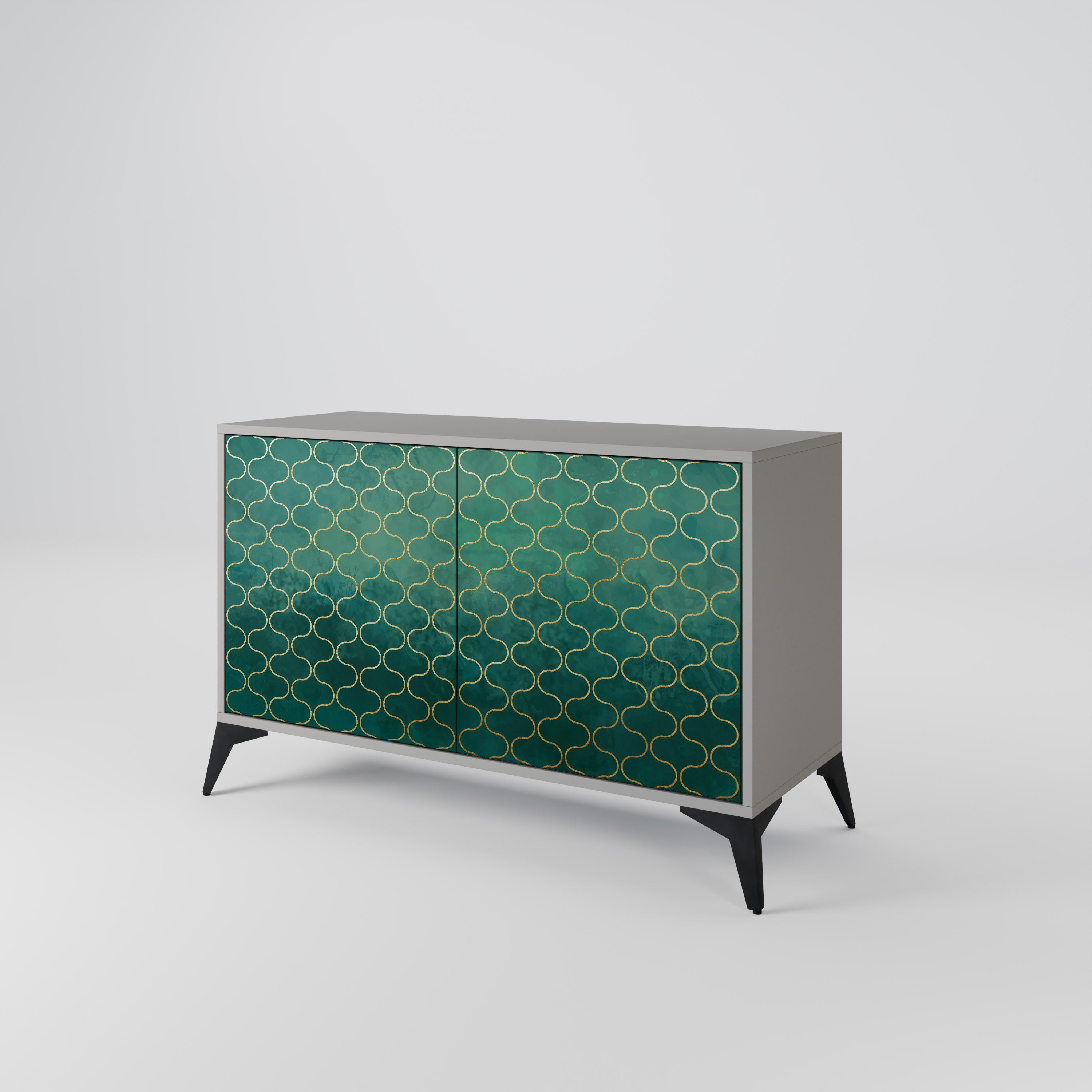 TESSELATED GREENERY Sideboard mit 2 Türen in grauer Ausführung