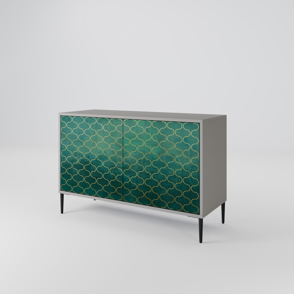 TESSELATED GREENERY Sideboard mit 2 Türen in grauer Ausführung