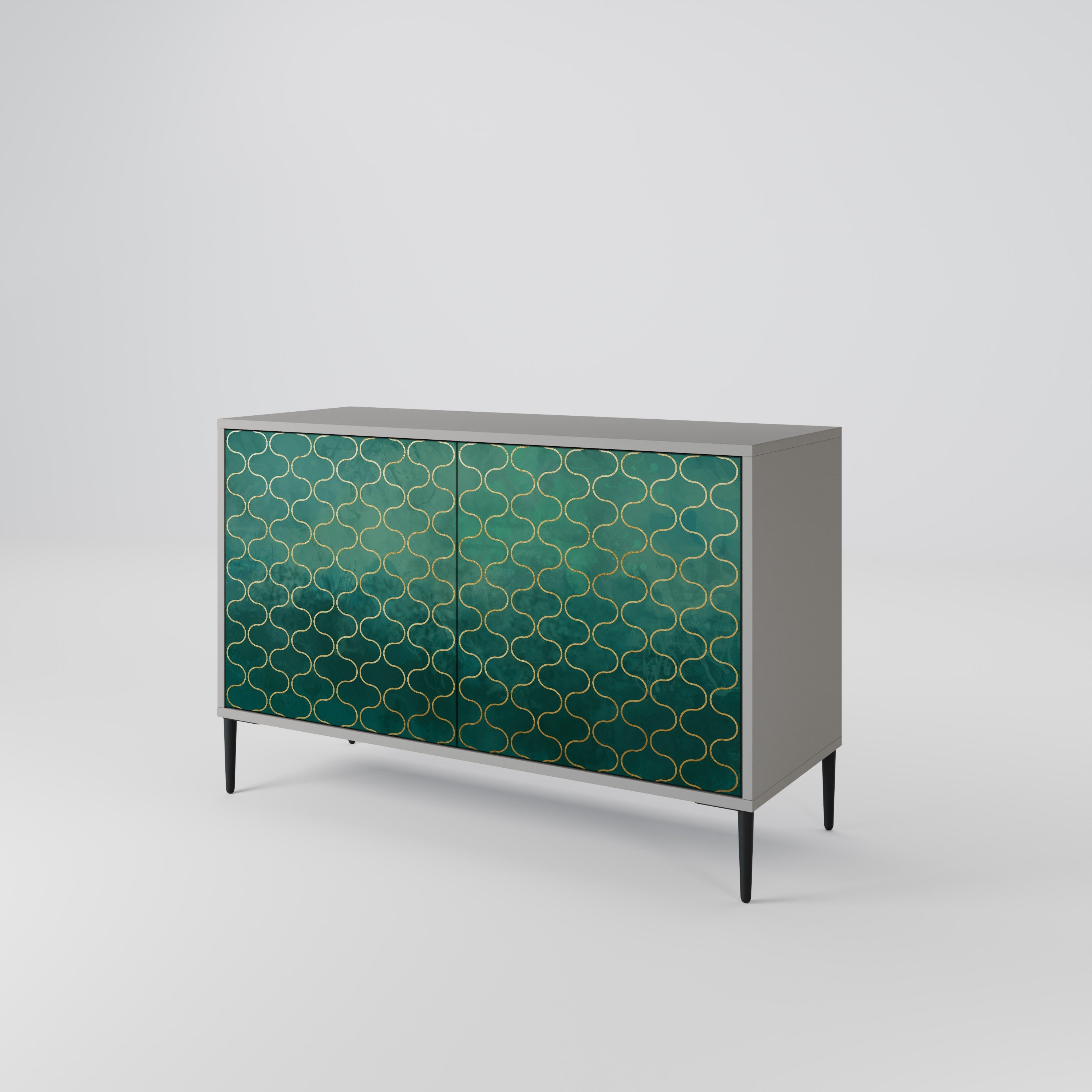 TESSELATED GREENERY Sideboard mit 2 Türen in grauer Ausführung