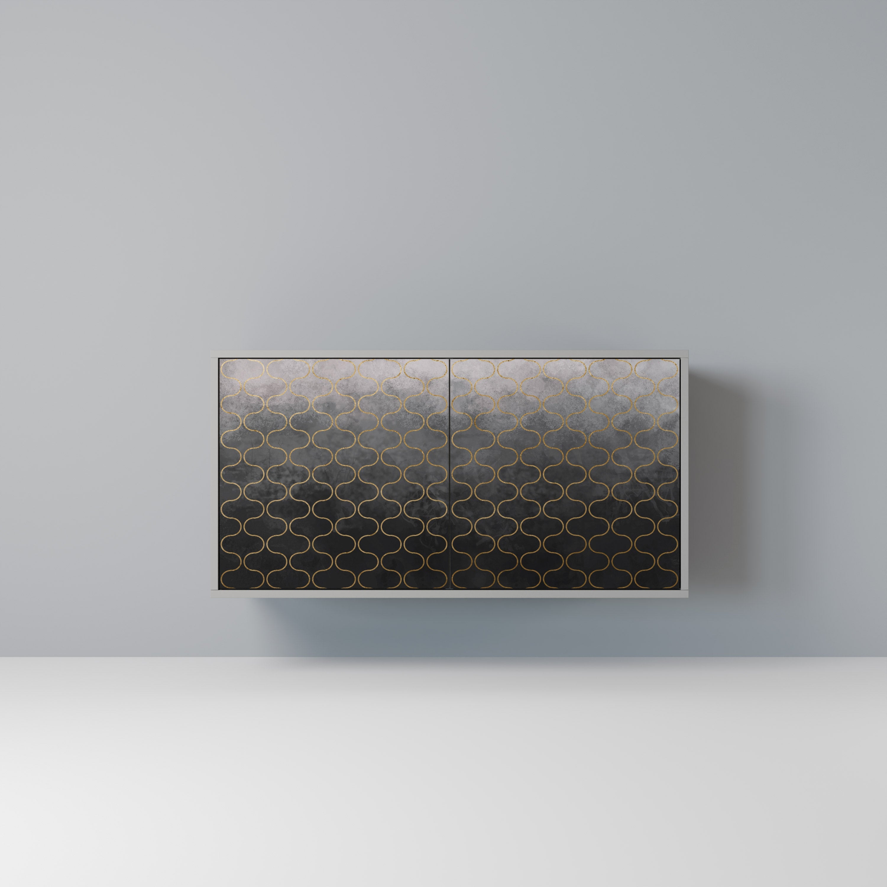 TESSELATED GRAYISH Sideboard mit 2 Türen in Grau