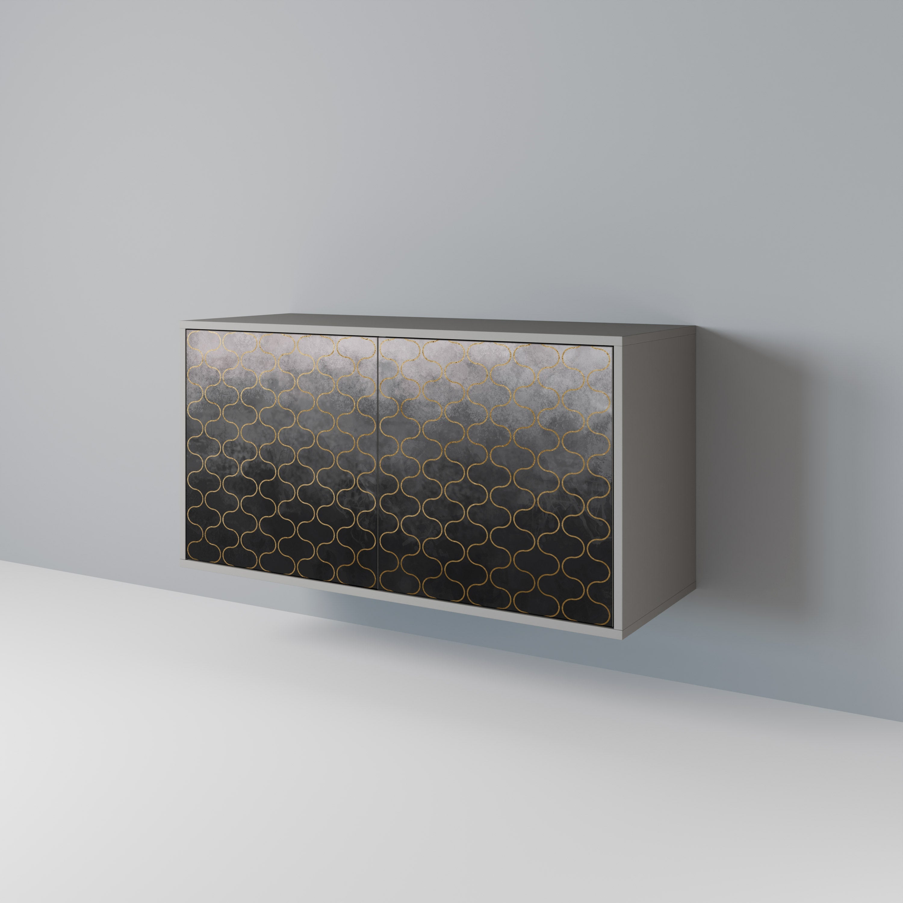TESSELATED GRAYISH Sideboard mit 2 Türen in grauem Finish
