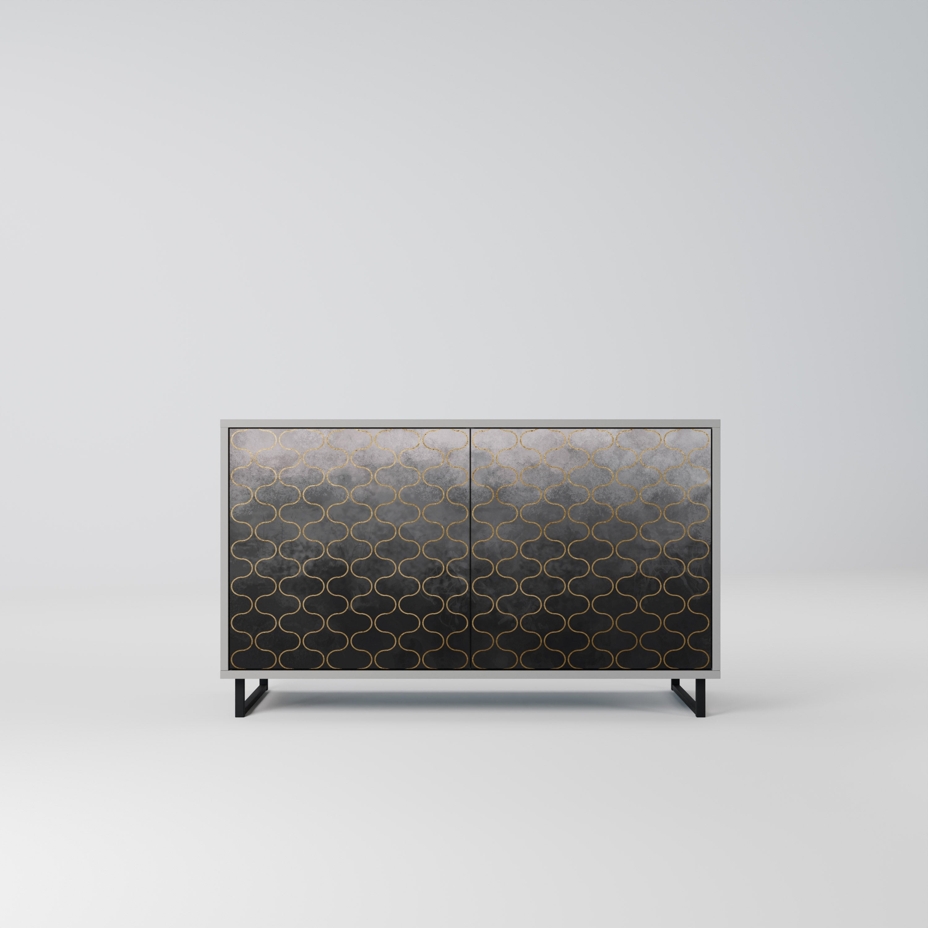 TESSELATED GRAYISH Sideboard mit 2 Türen in Grau