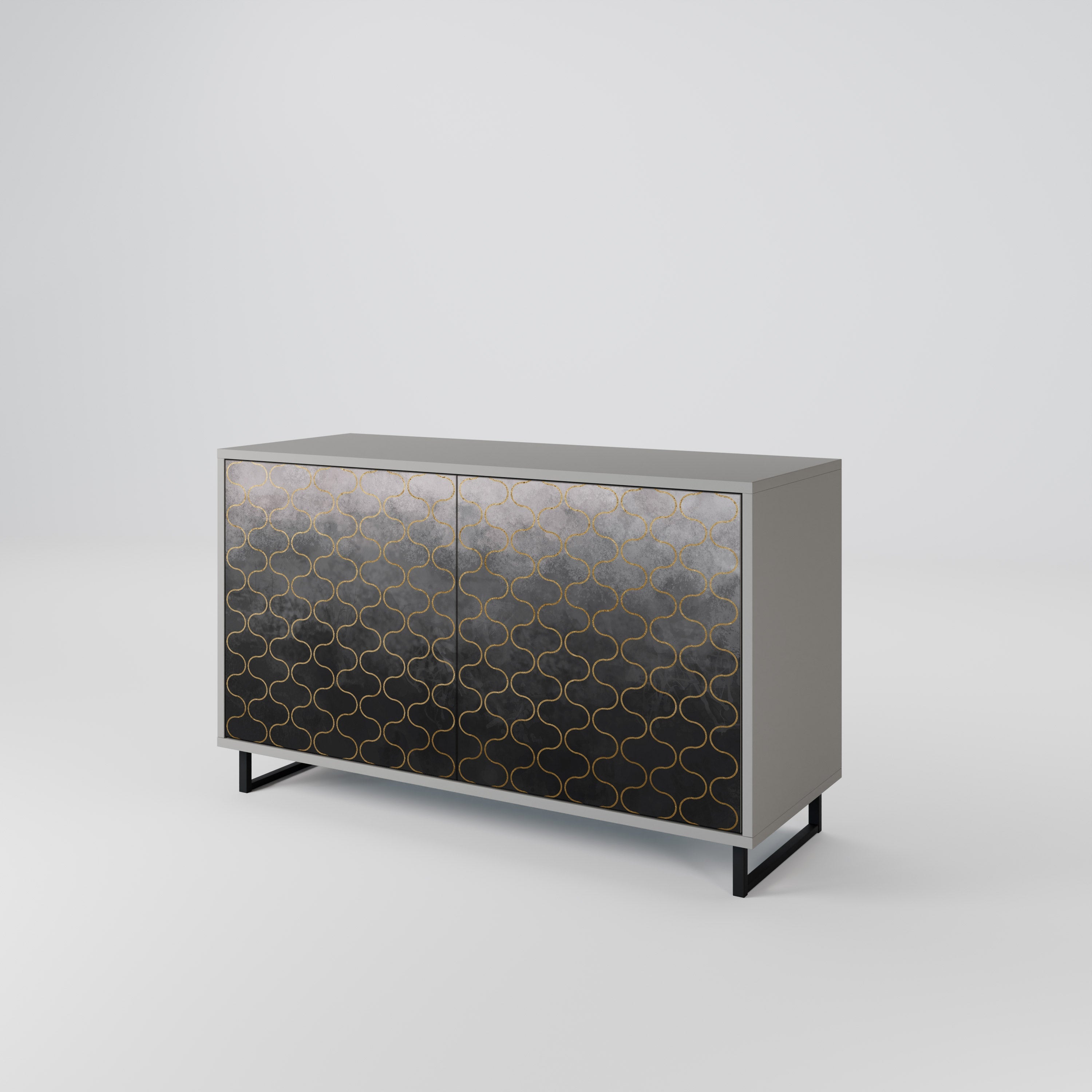 TESSELATED GRAYISH Sideboard mit 2 Türen in grauem Finish