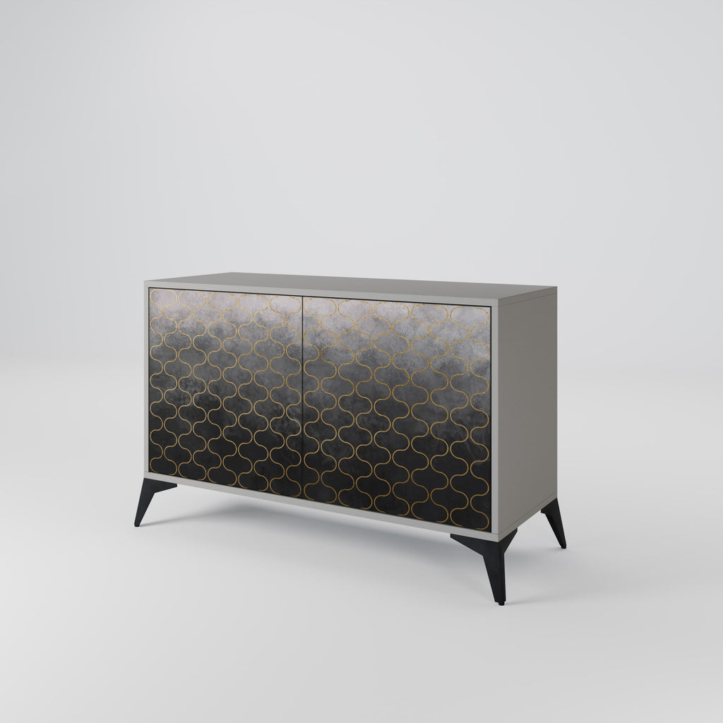 TESSELATED GRAYISH Sideboard mit 2 Türen in grauem Finish