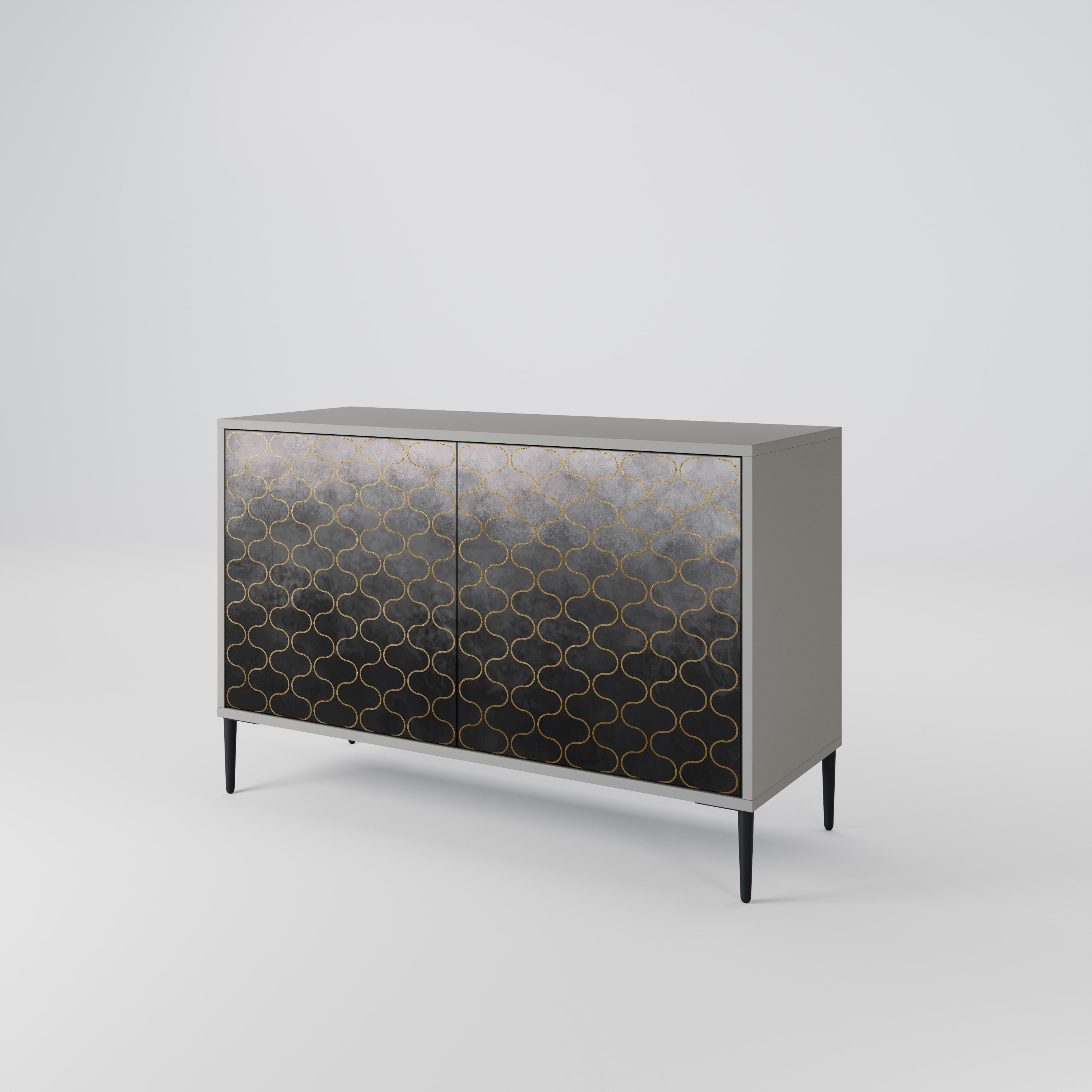 TESSELATED GRAYISH Sideboard mit 2 Türen in grauem Finish