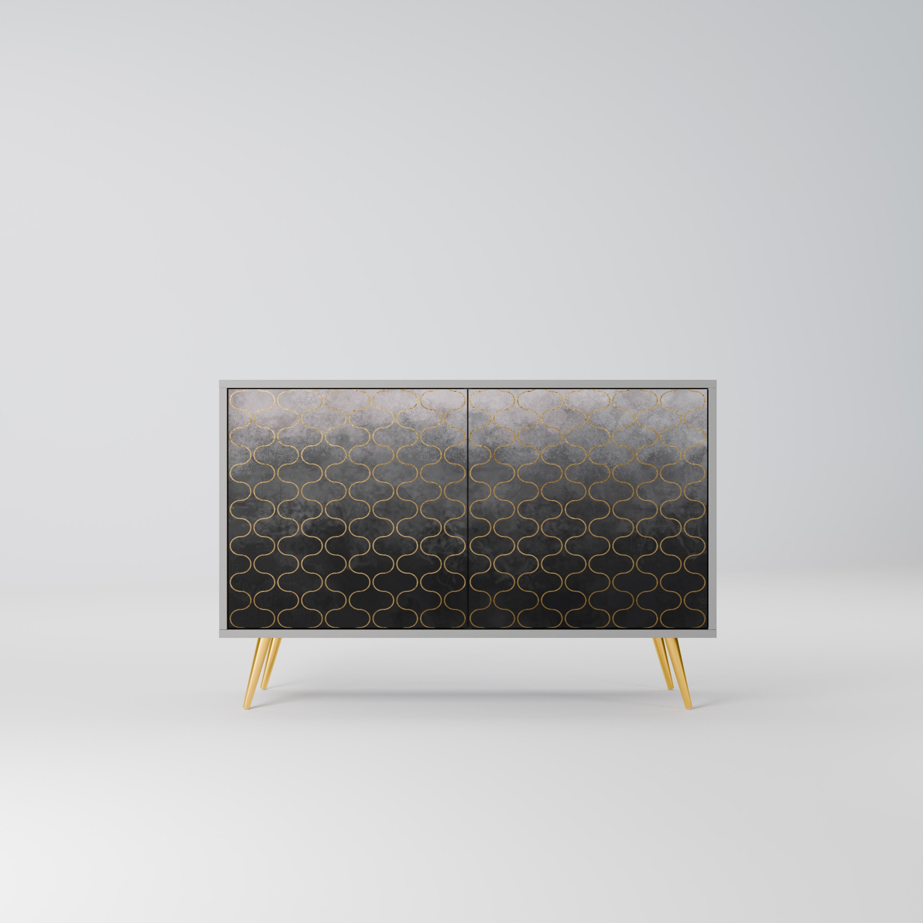 TESSELATED GRAYISH Sideboard mit 2 Türen in Grau